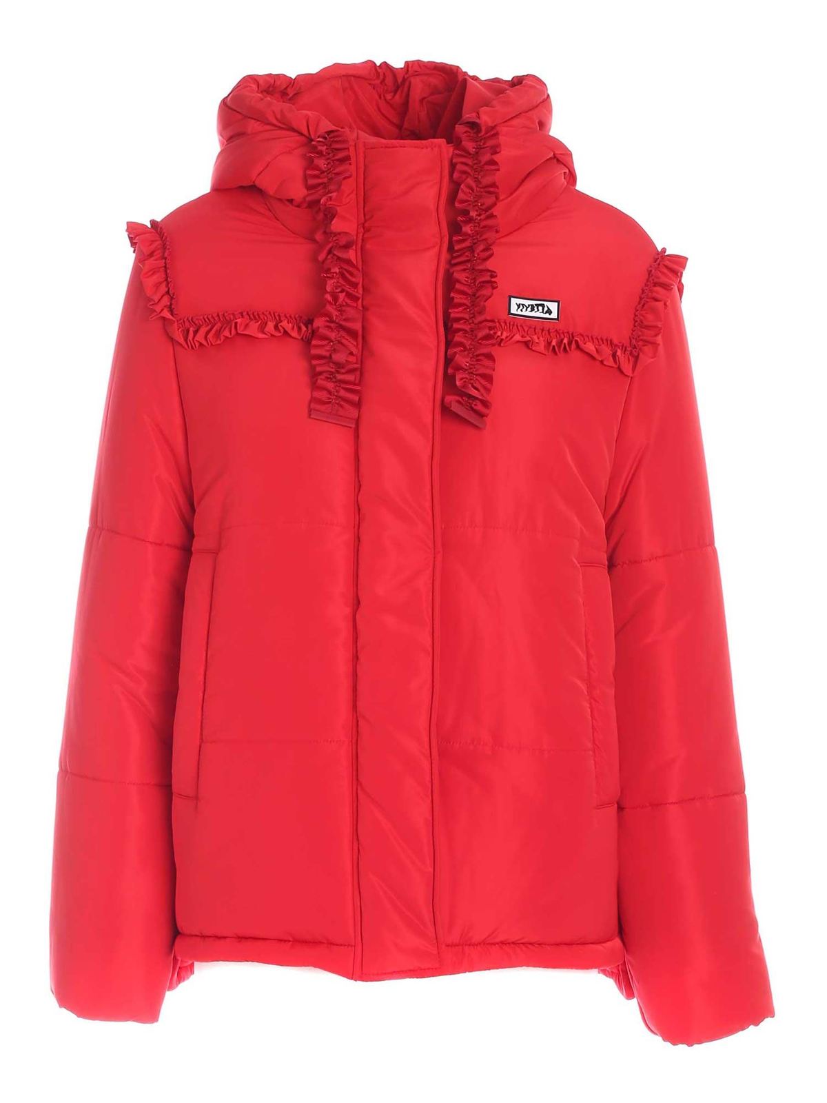 Vivetta Padded Jacket With Rouches In Red