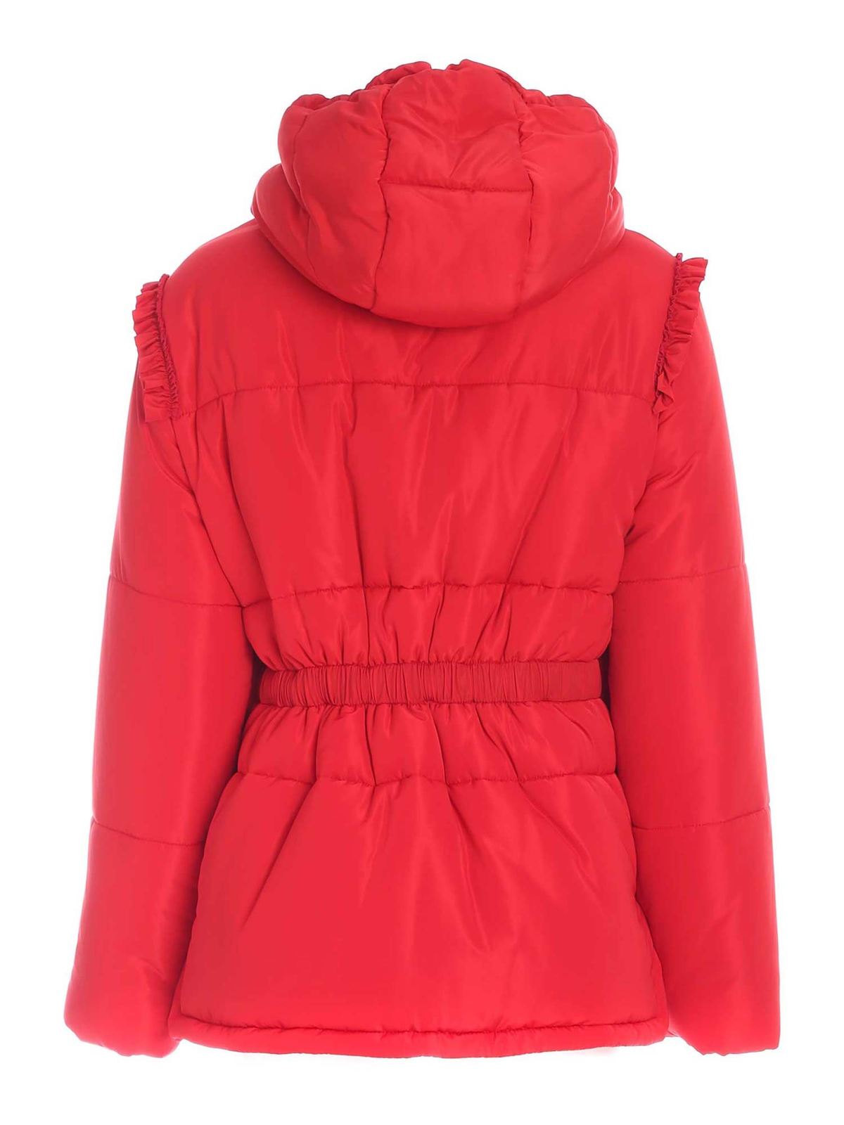 Shop Vivetta Padded Jacket With Rouches In Red