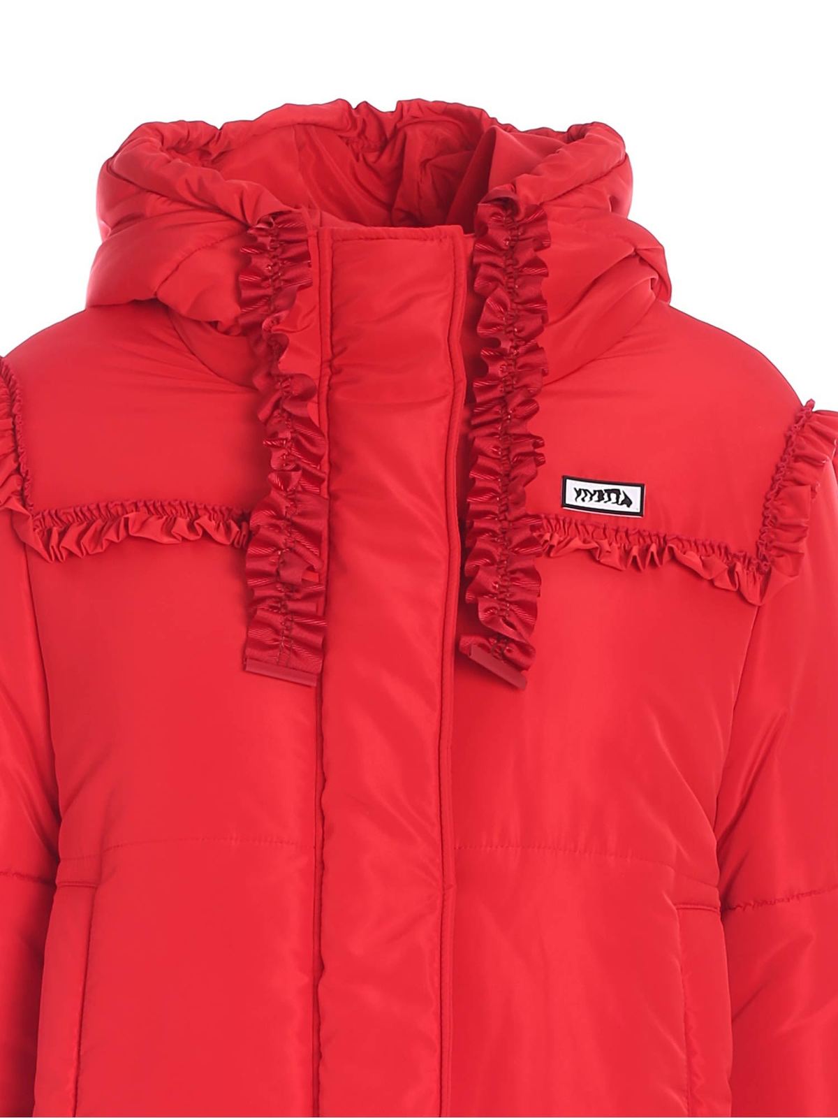 Shop Vivetta Padded Jacket With Rouches In Red