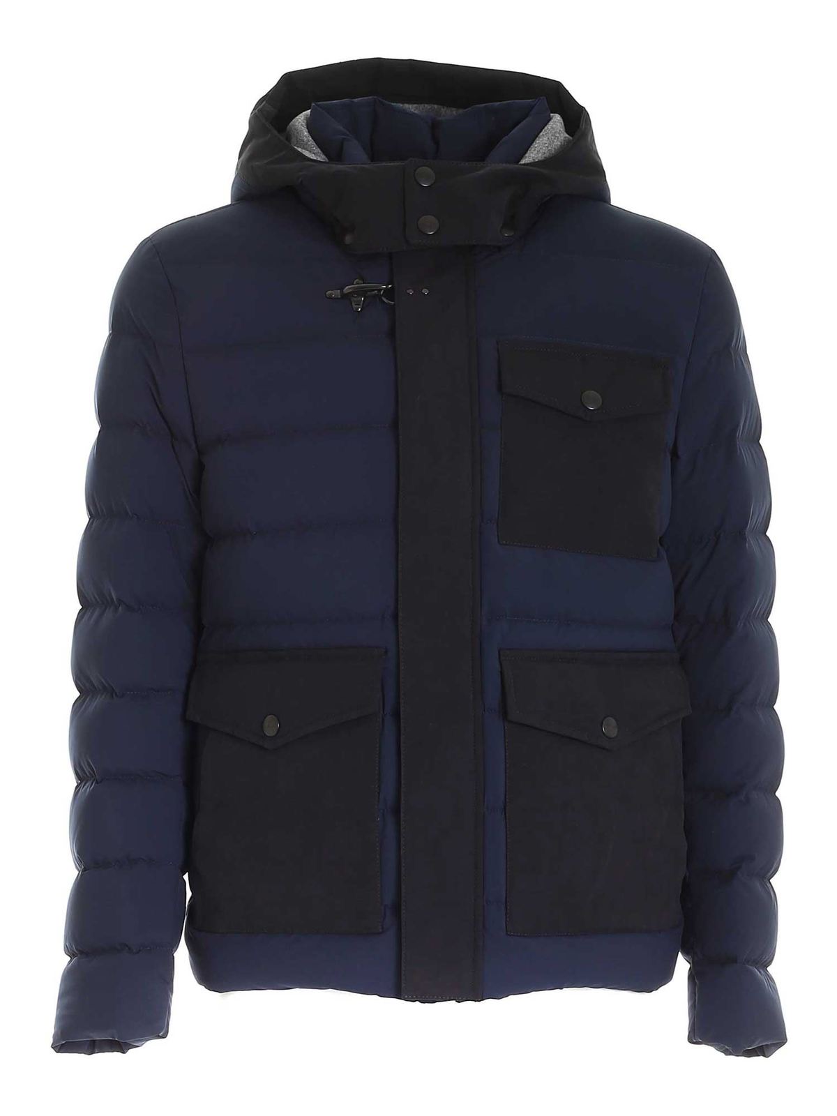 Padded coats Fay - Multi pocket down jacket in blue 