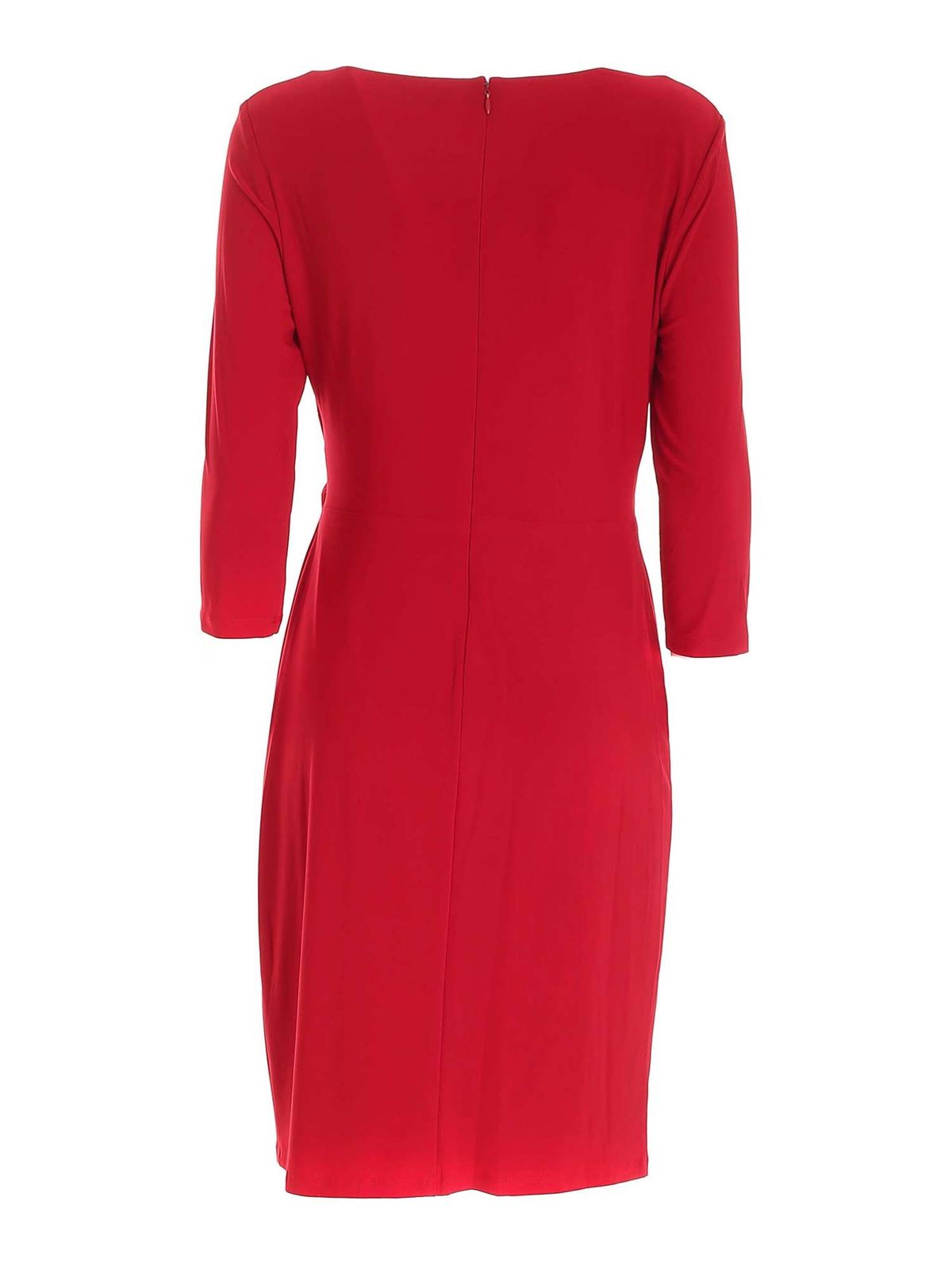 strapless open back dress Ralph Lauren Spring 2013 Leather Embellished Red Gown main image 1