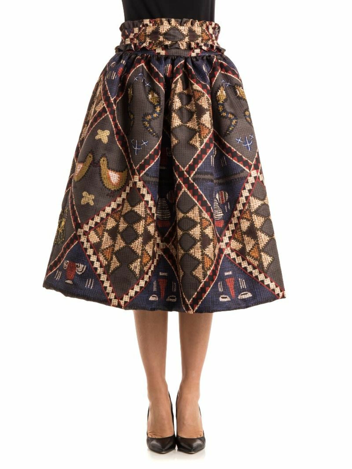 Stella Jean Pleated Skirt In Multicolor