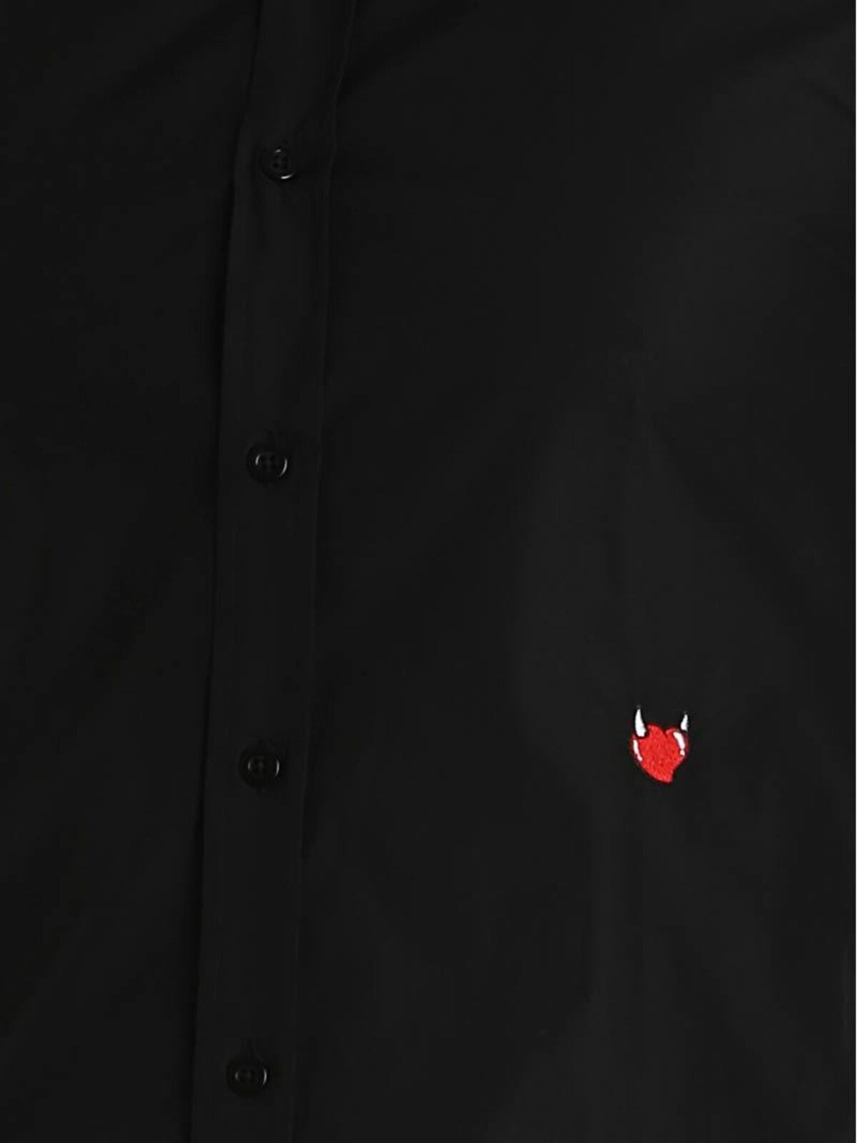 Shop Moschino Heart Shirt In Negro