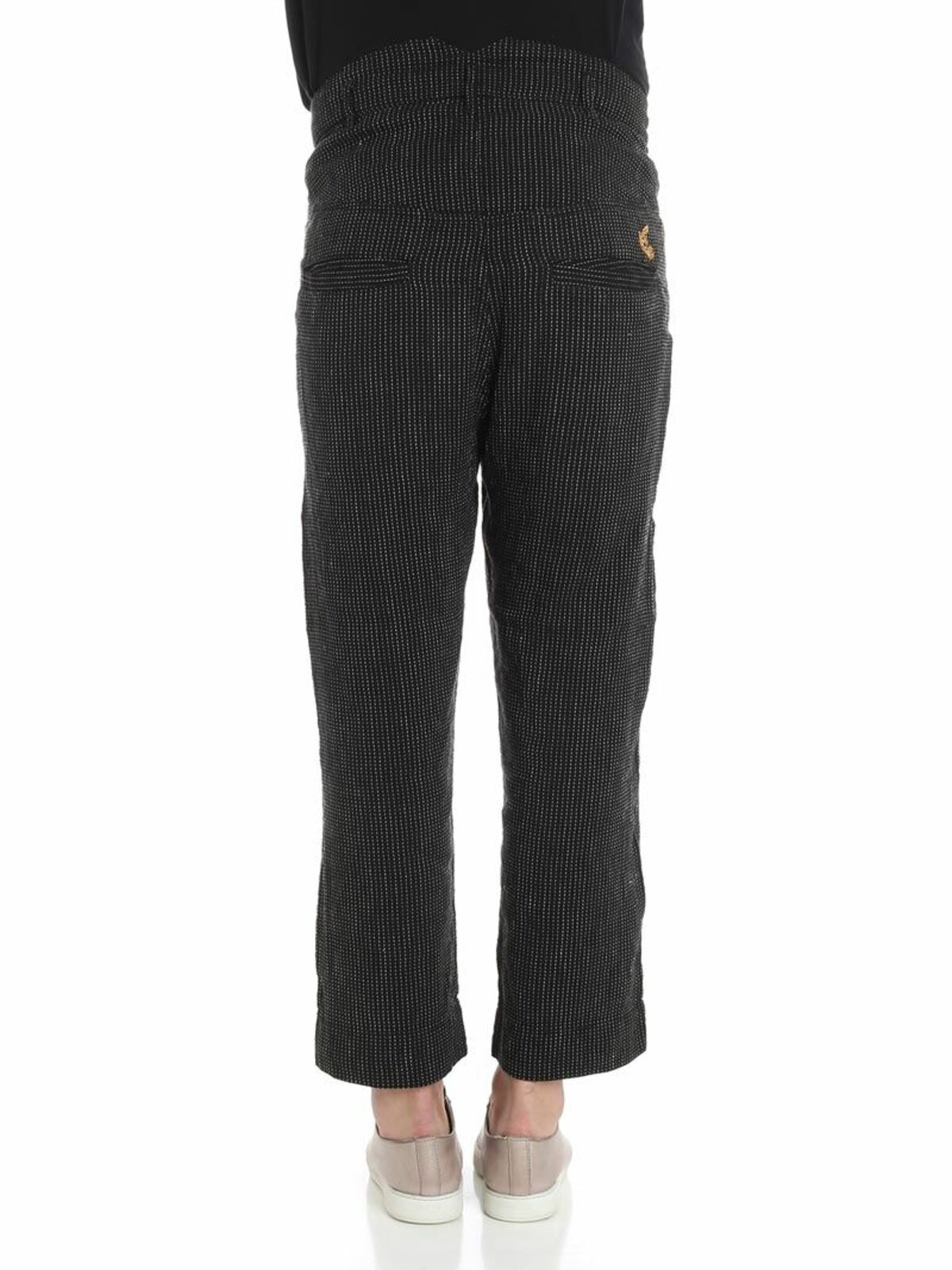 Shop Vivienne Westwood Anglomania Black Crop Trousers In Negro