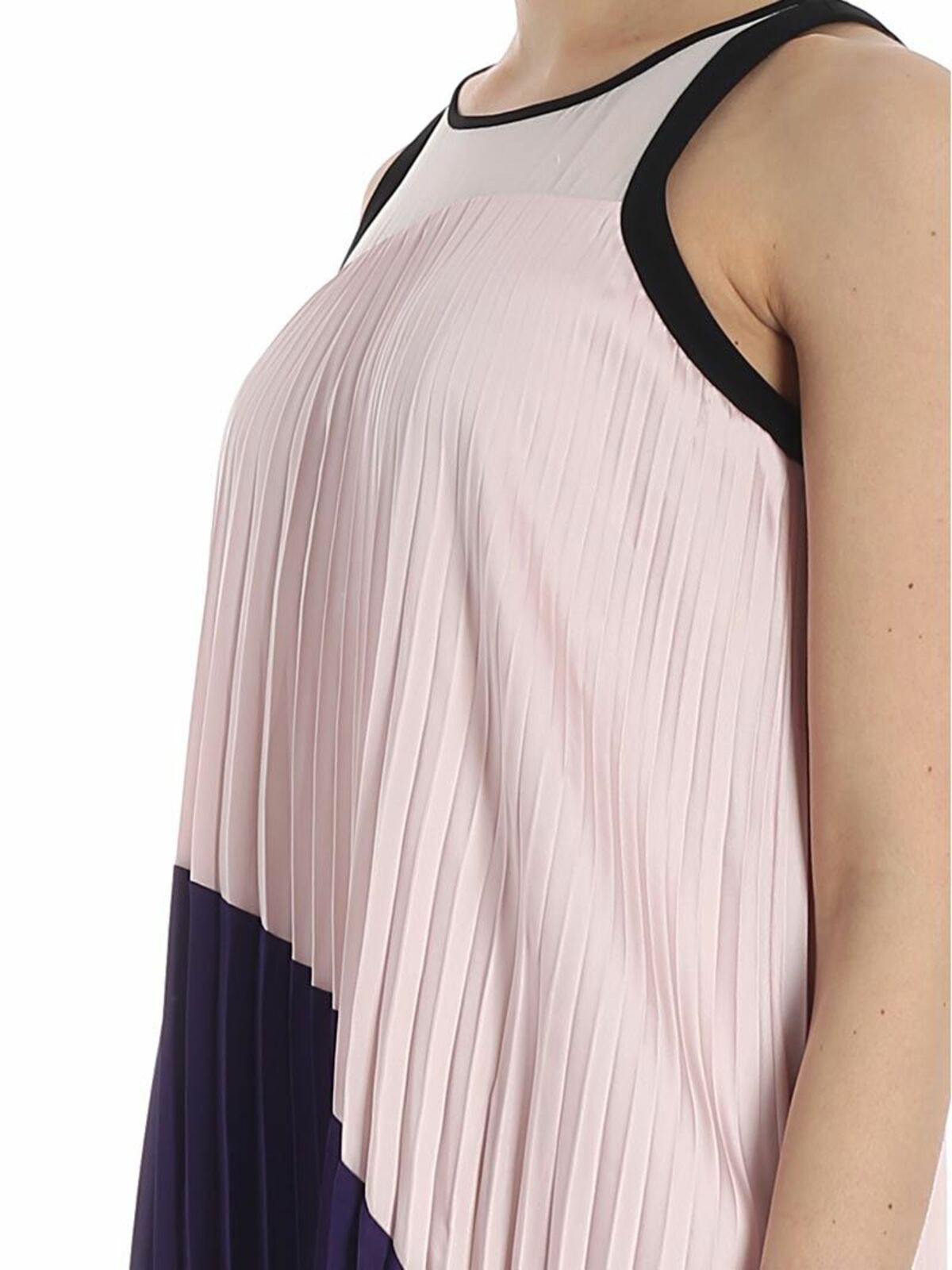 Shop Karl Lagerfeld Pink And Purple Pleated Dress In Rosado