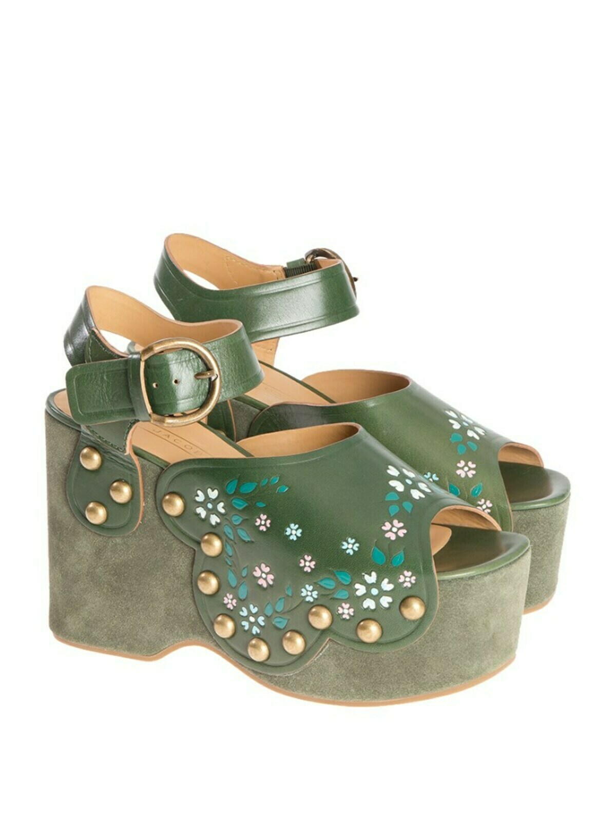 Shop Marc Jacobs Leather Sandals In Green