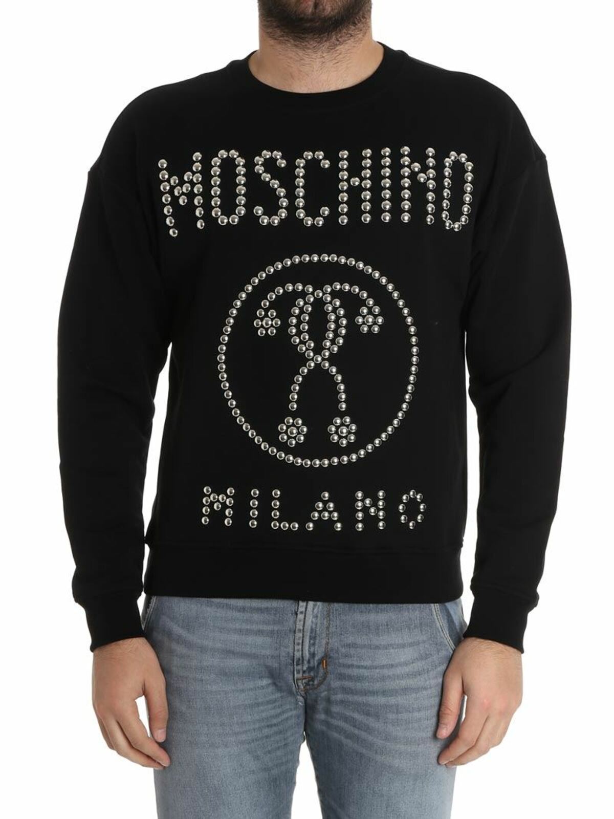 Moschino Studded Sweatshirt In Negro