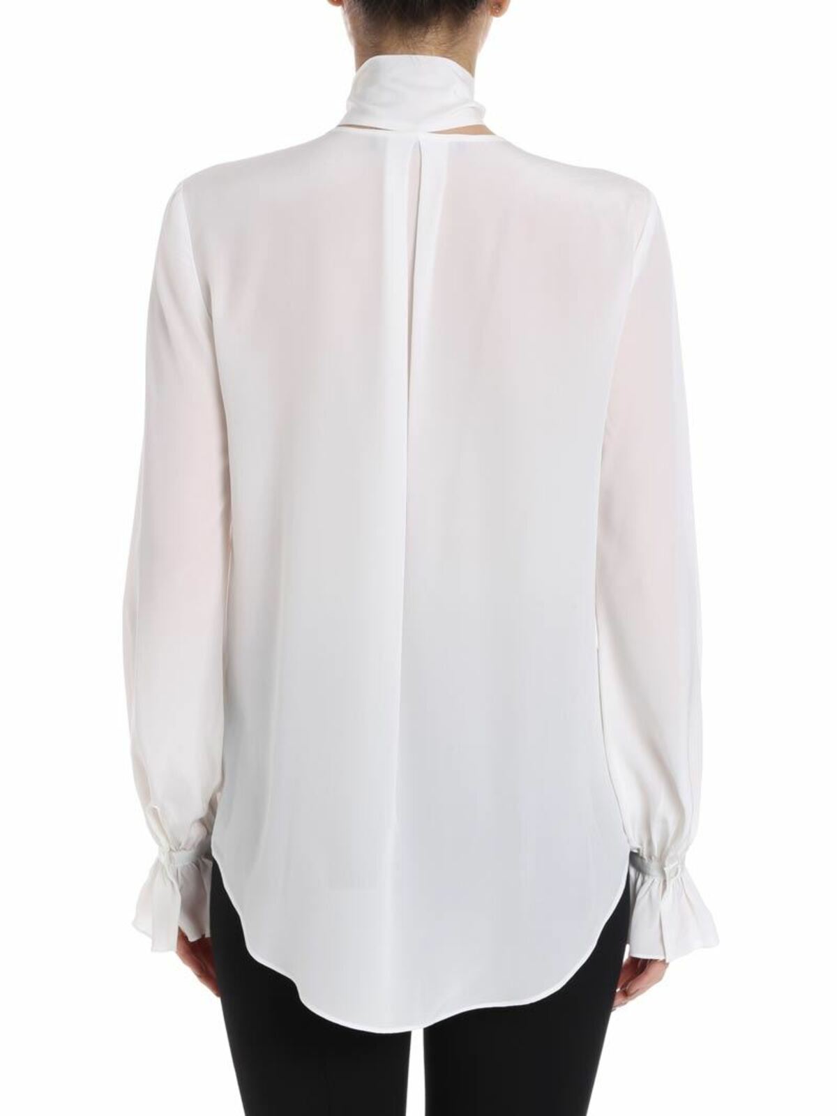 Shop Karl Lagerfeld Bow Blouse In Blanco