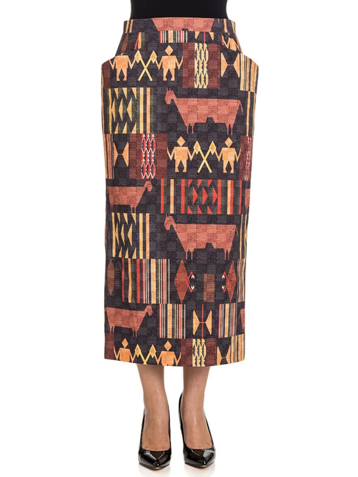 Stella Jean Cotton Blend Skirt In Multicolor