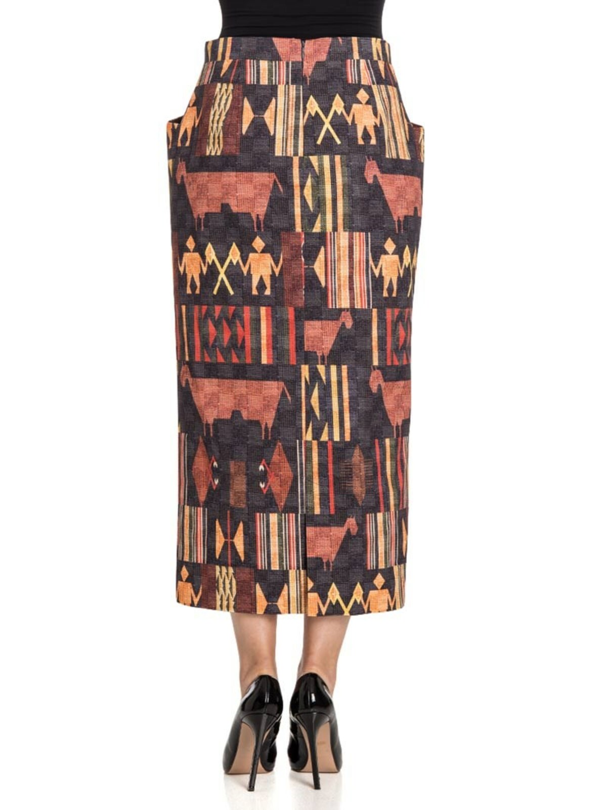 Shop Stella Jean Cotton Blend Skirt In Multicolor