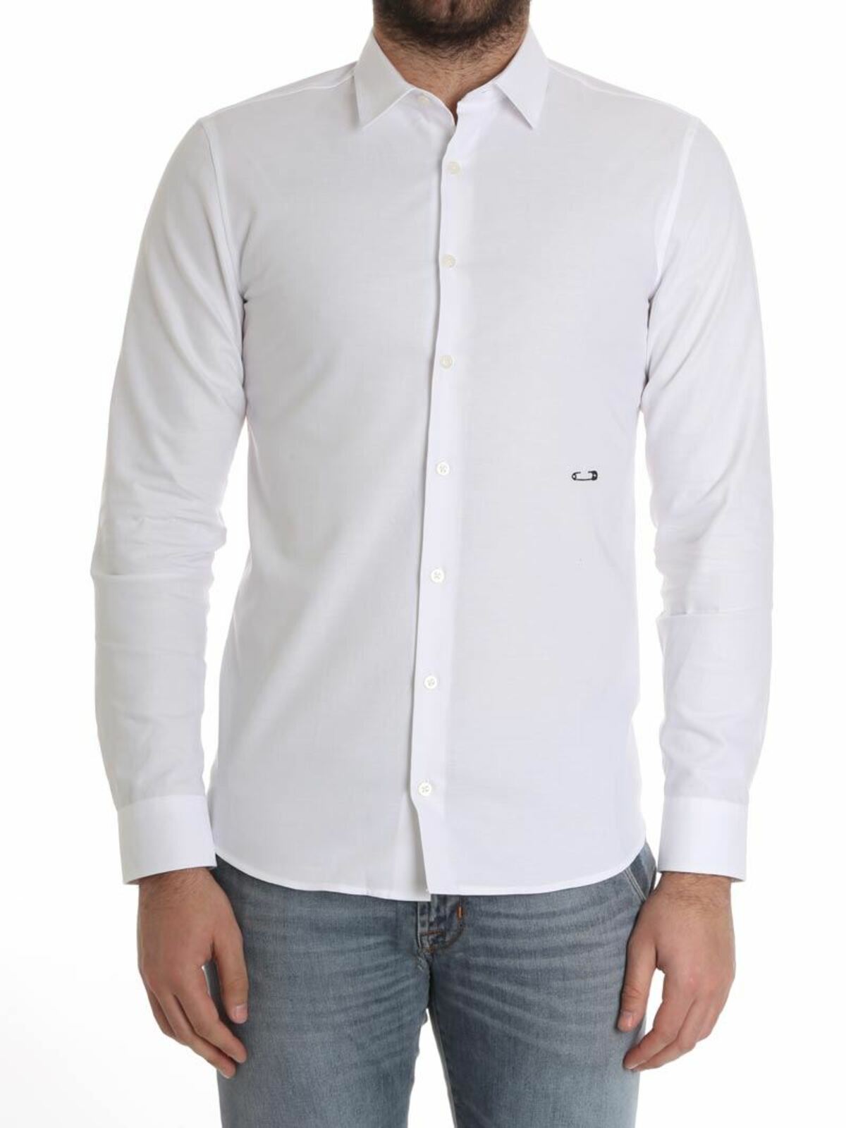 Moschino Safety Pin Shirt In Blanco