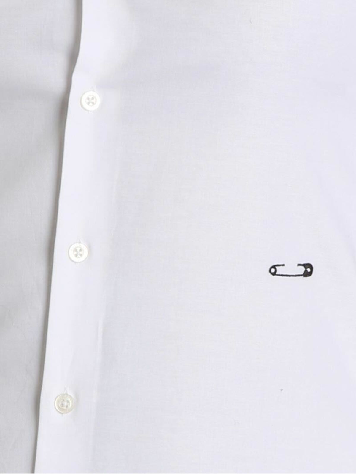 Shop Moschino Safety Pin Shirt In Blanco