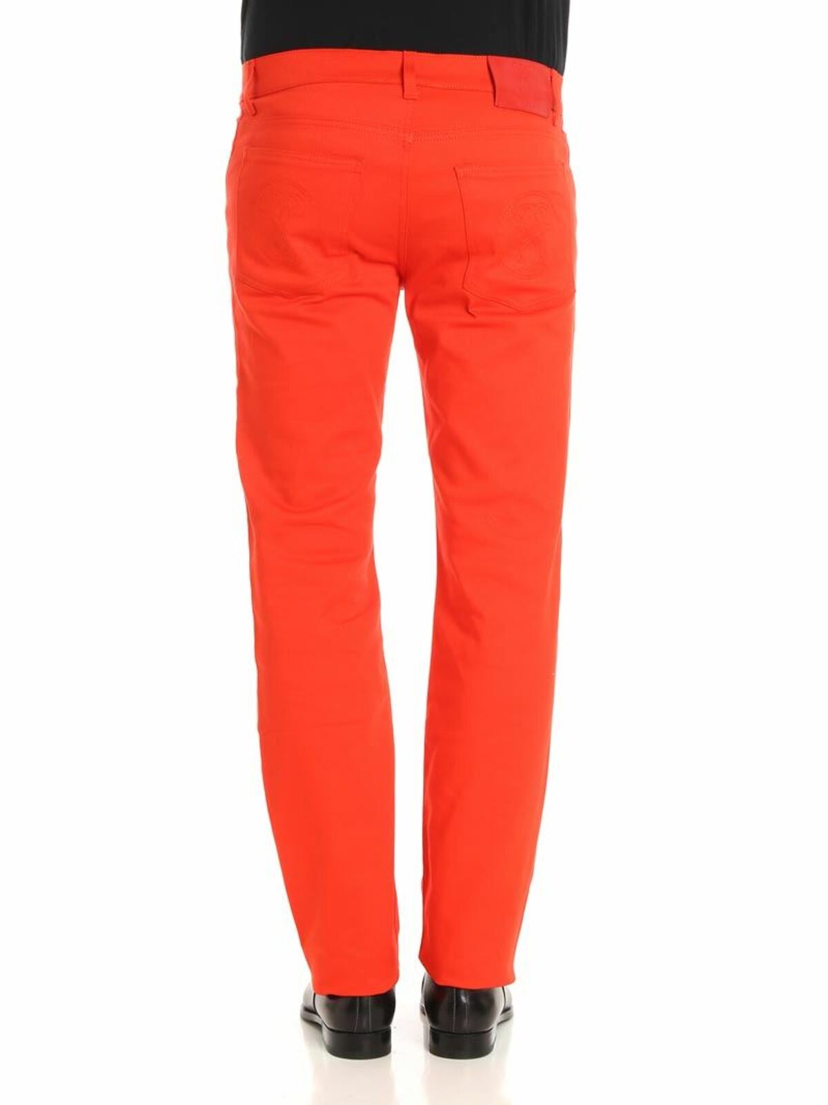 Shop Moschino Red 5 Pockets Pants In Rojo