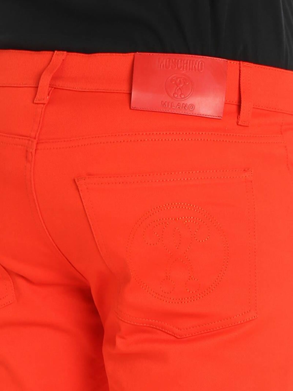 Shop Moschino Red 5 Pockets Pants In Rojo