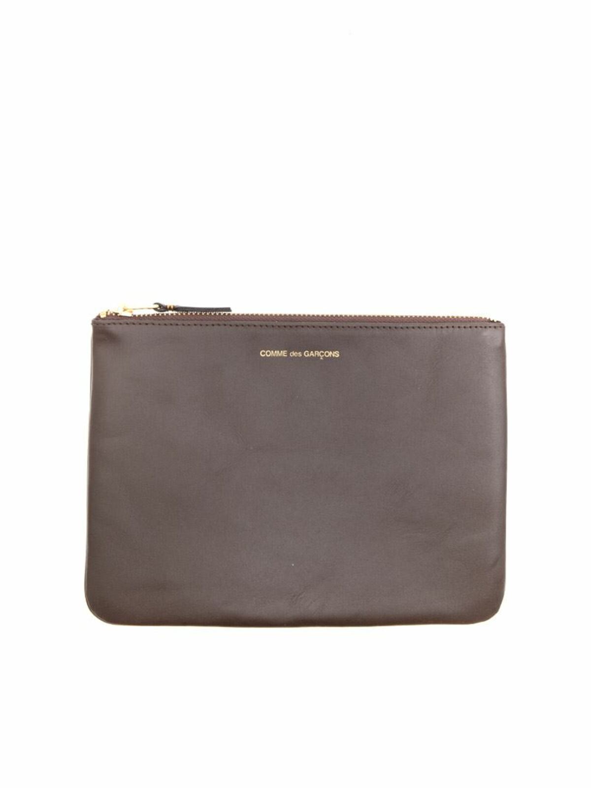 Shop Comme Des Garçons Leather Clutch Bag In Brown