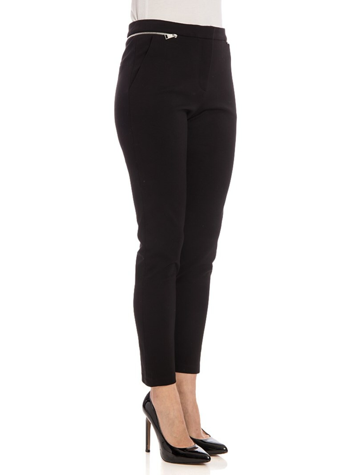 Shop Karl Lagerfeld Cropped Pant Point In Negro