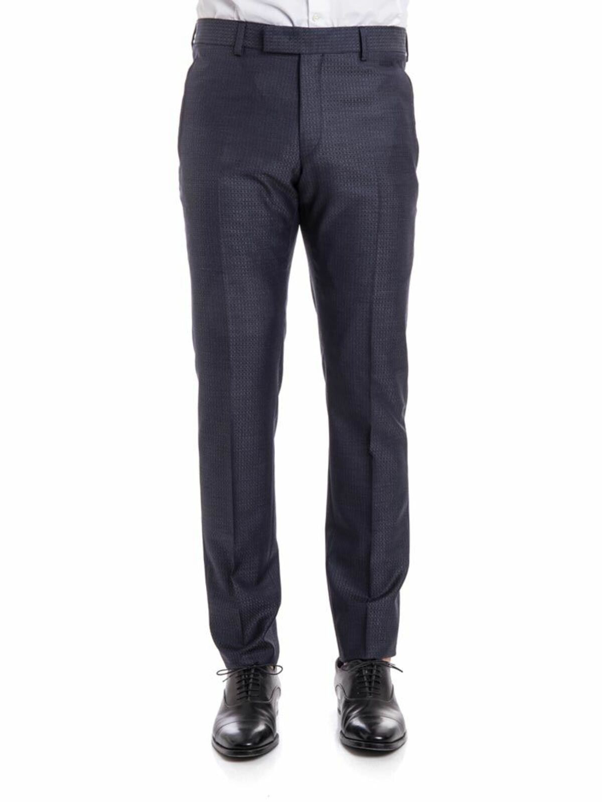 Karl Lagerfeld Wool And Silk Trousers In Blue