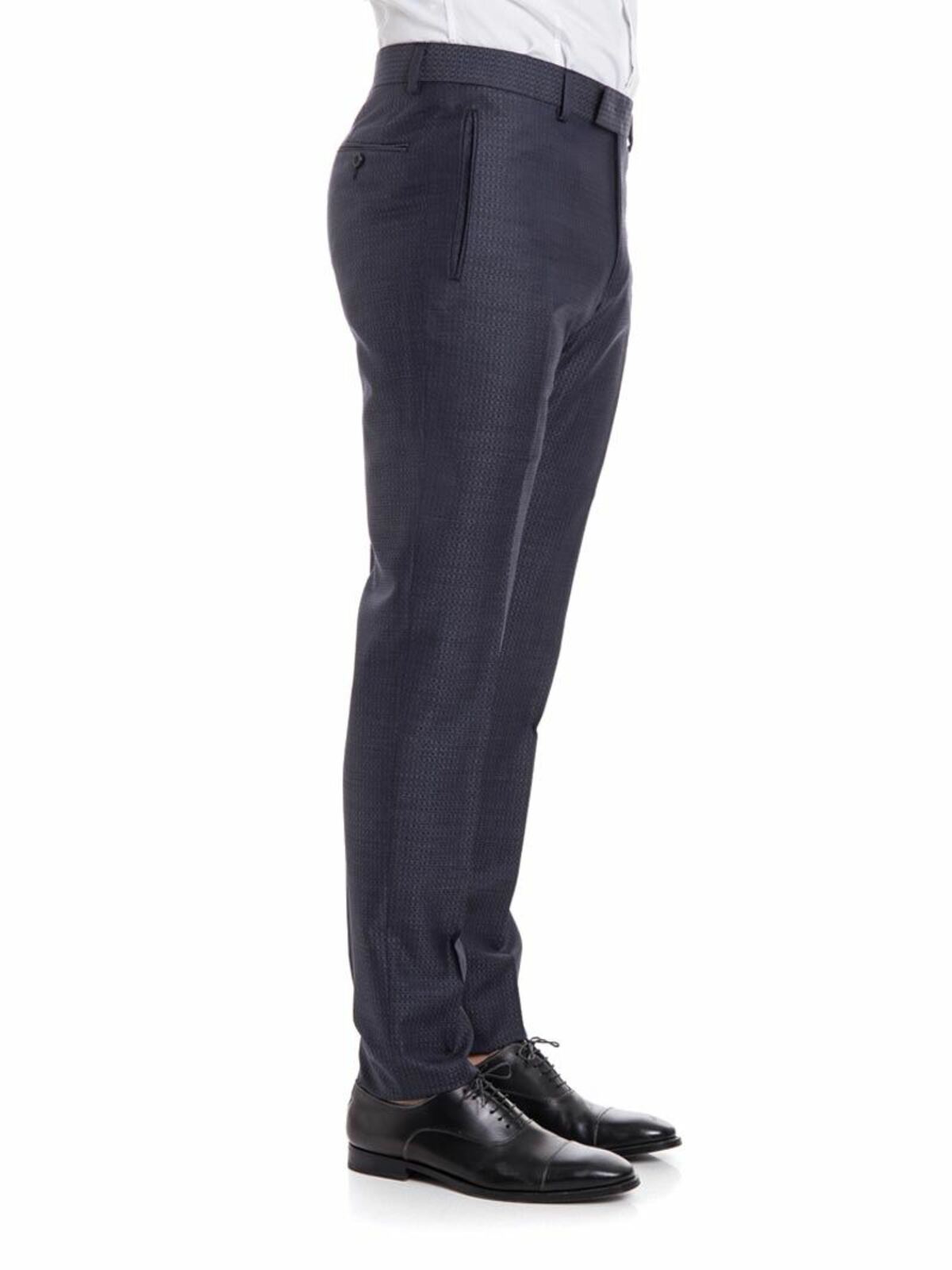 Shop Karl Lagerfeld Wool And Silk Trousers In Blue