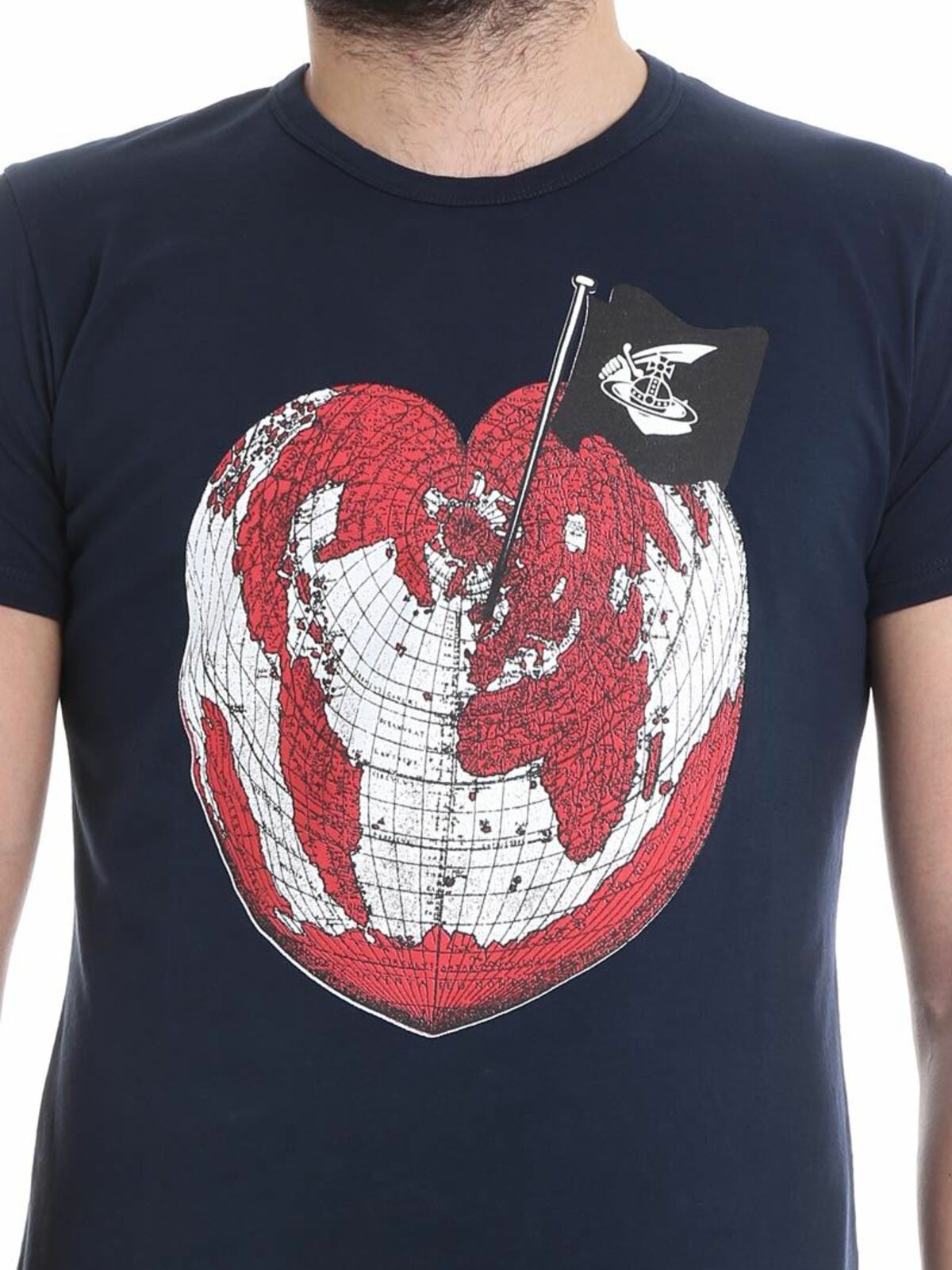 Shop Vivienne Westwood Anglomania Blue Heart World Unisex T-shirt