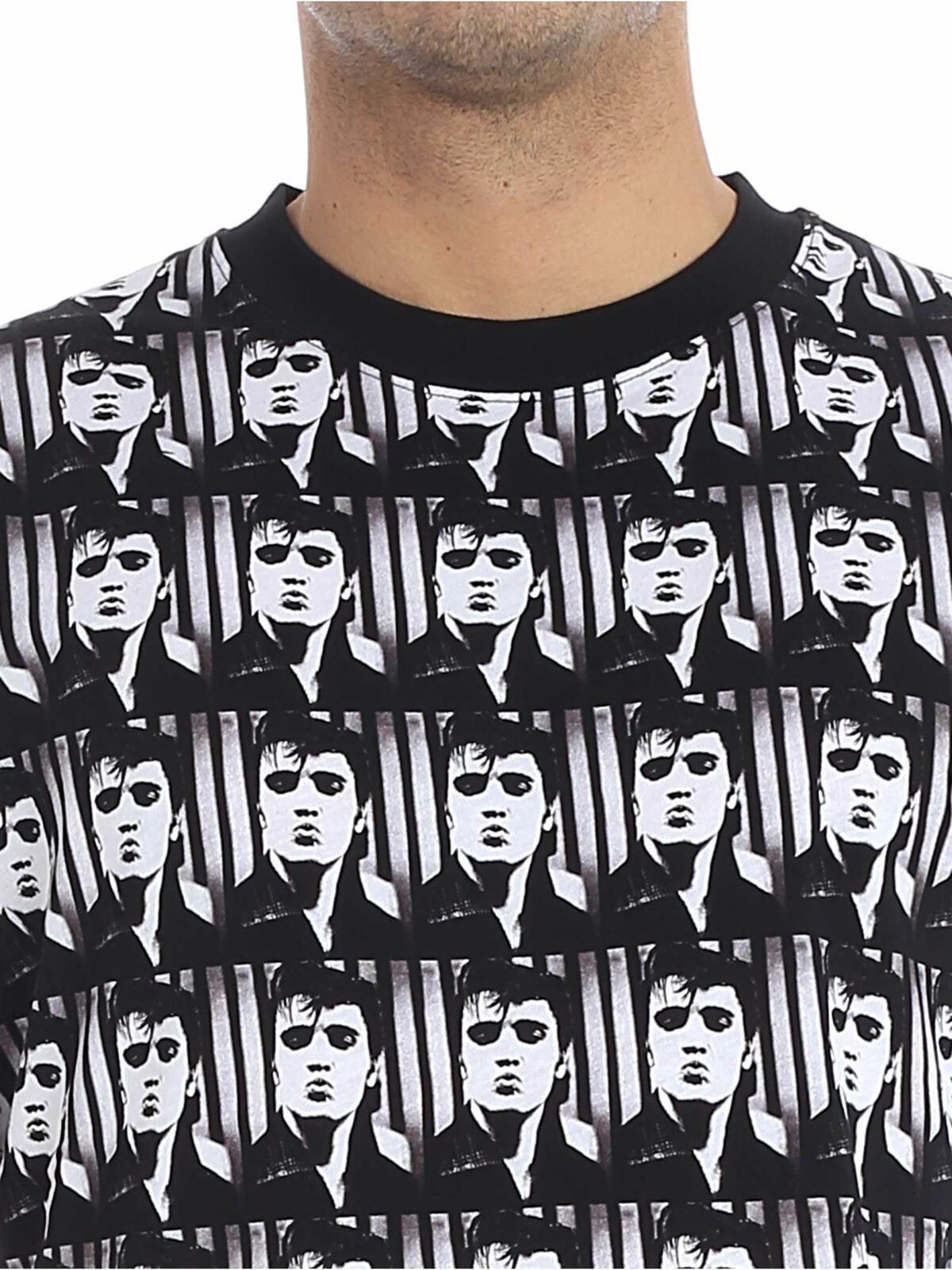 Shop Mcq By Alexander Mcqueen Elvis Presley All-over Black T-shirt