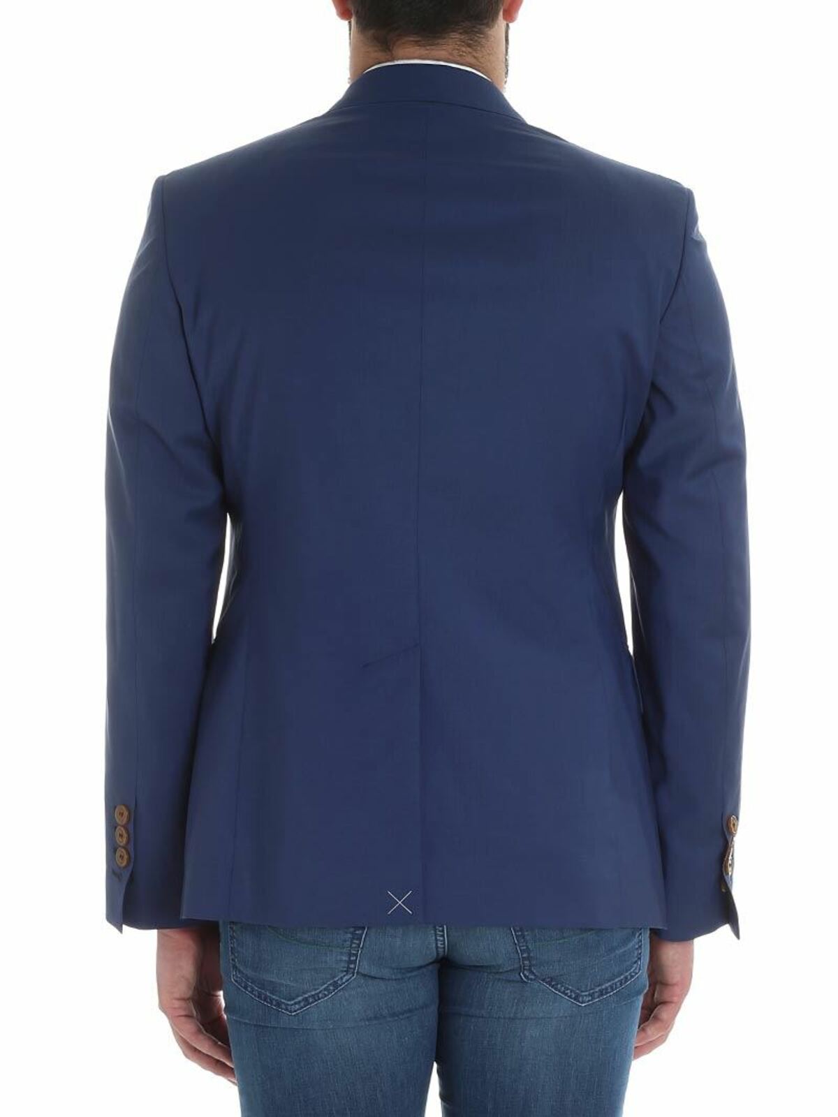 Shop Vivienne Westwood Blue Light Wool Jacket In Azul