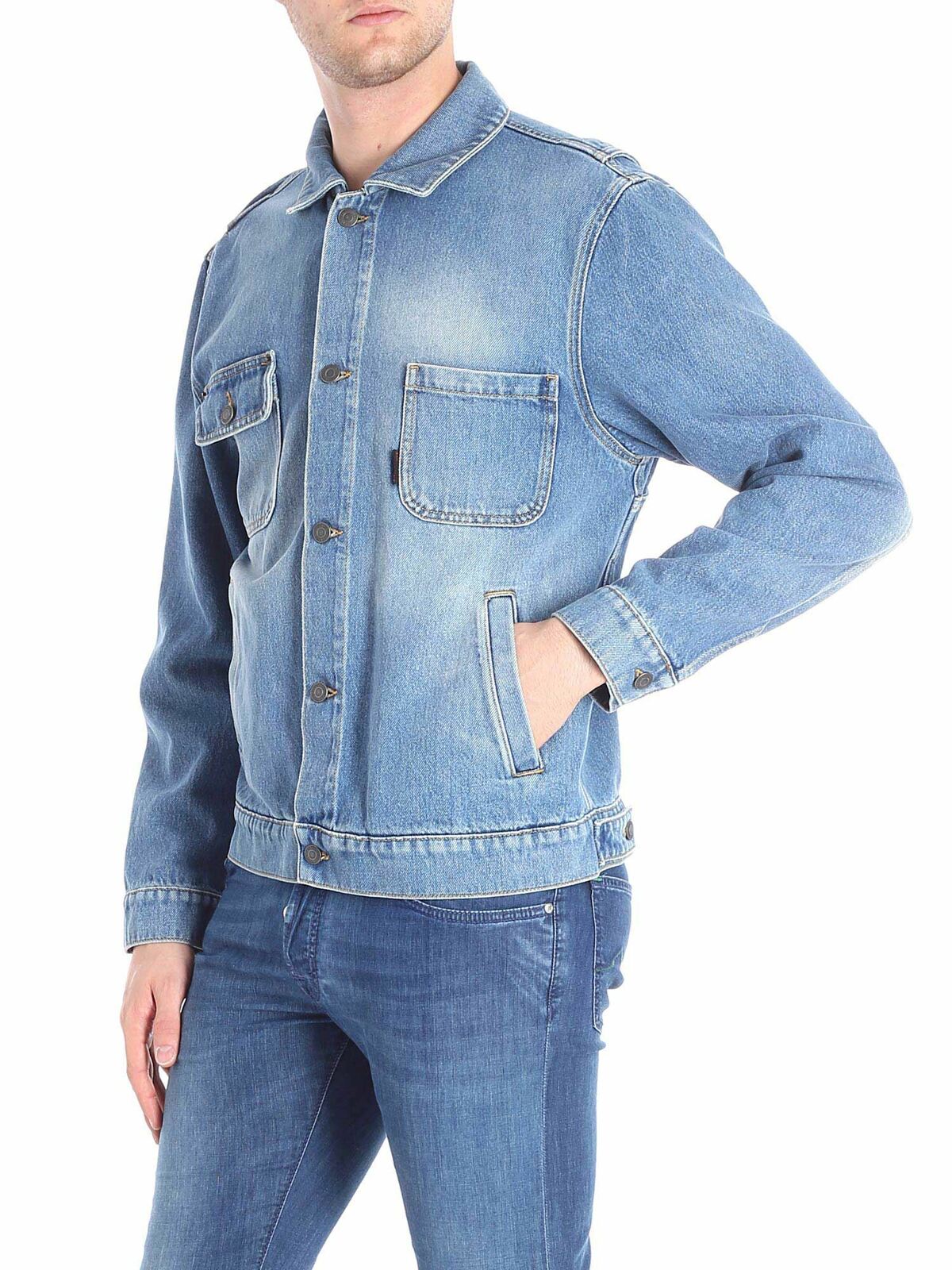 Casual jackets Moschino - Denim jacket with logo embroidery 