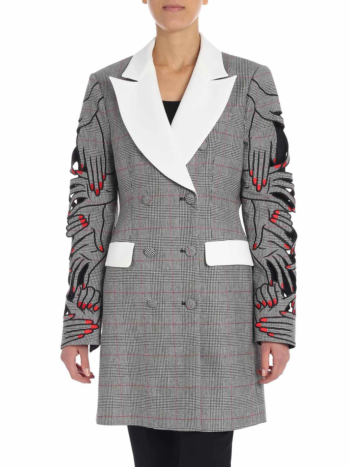 Vivetta Prince Of Wales Double-breasted Jacket In Gris