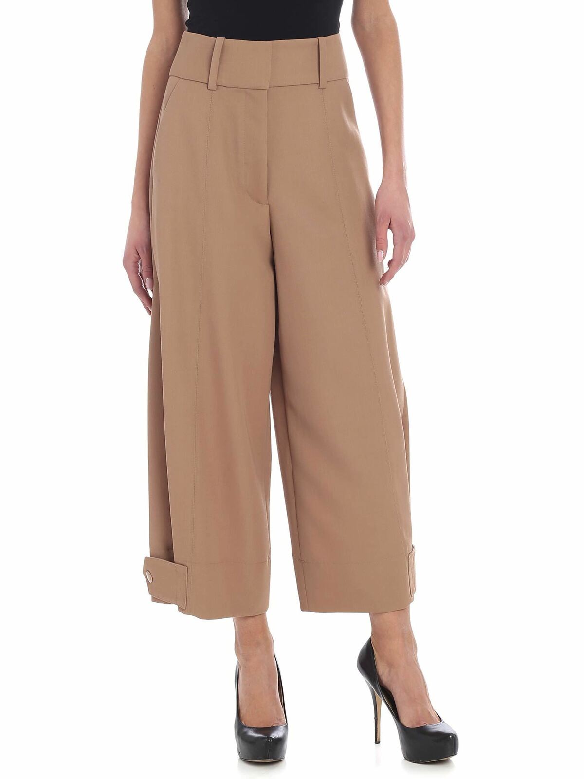 Shop See By Chloé Cropped Trousers In Camel