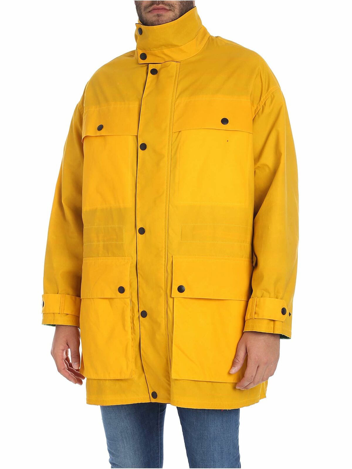 Kenzo Yellow Fabric Coat In Amarillo