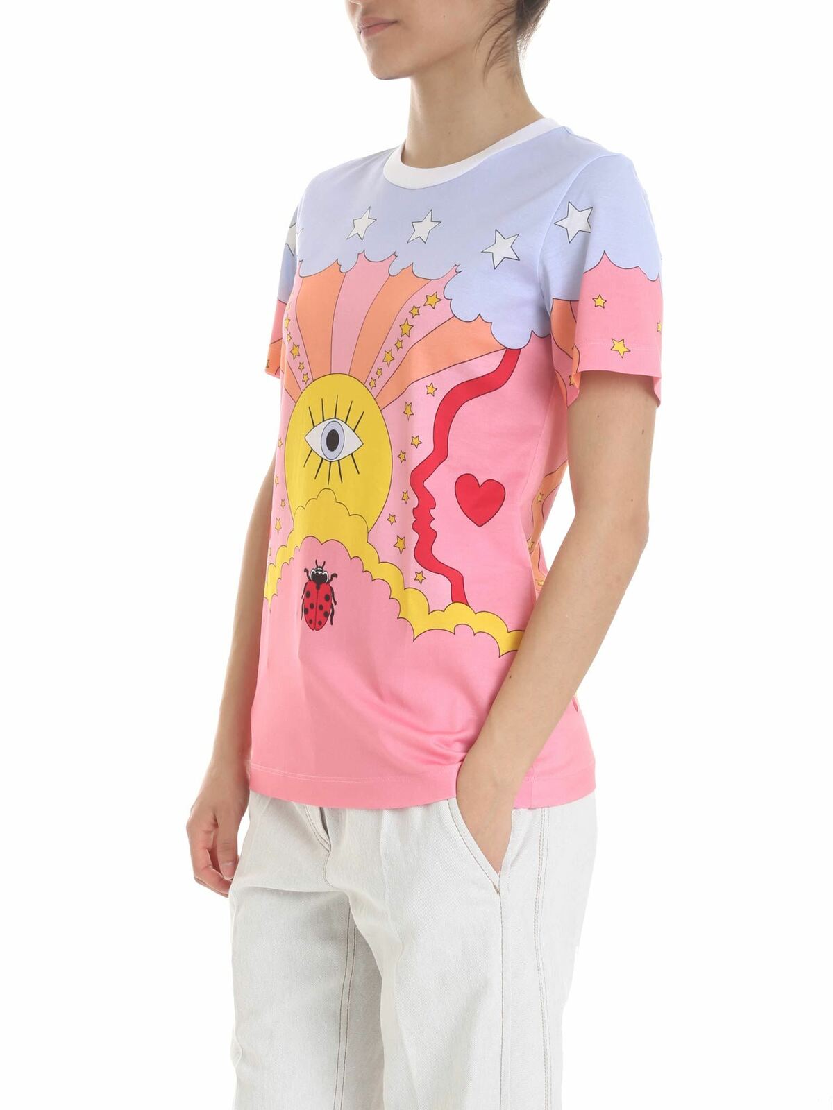 Shop Vivetta Pink T-shirt With Multicolor Print