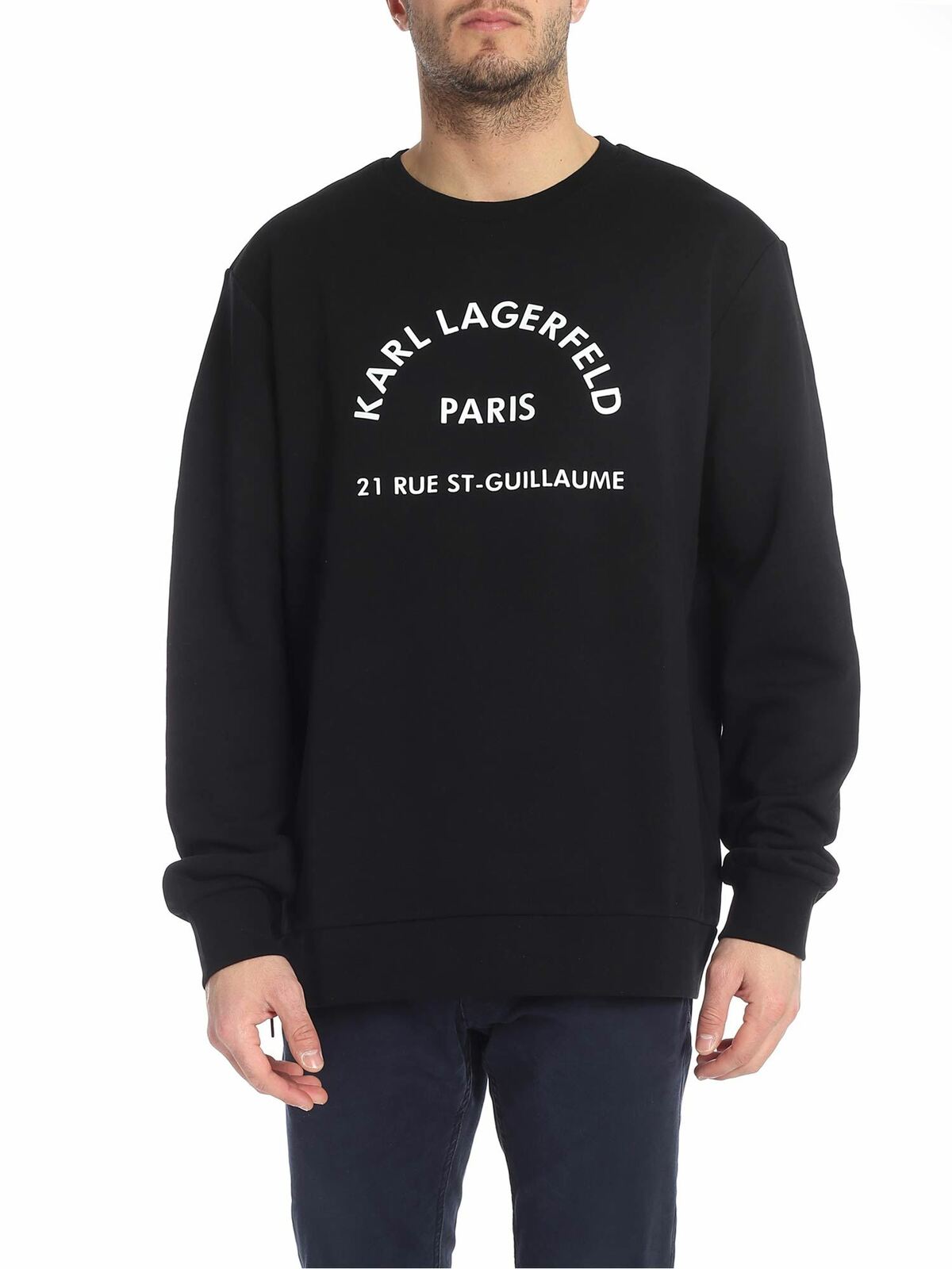 Karl Lagerfeld Rue Lagerfeld Sweatshirt In Black