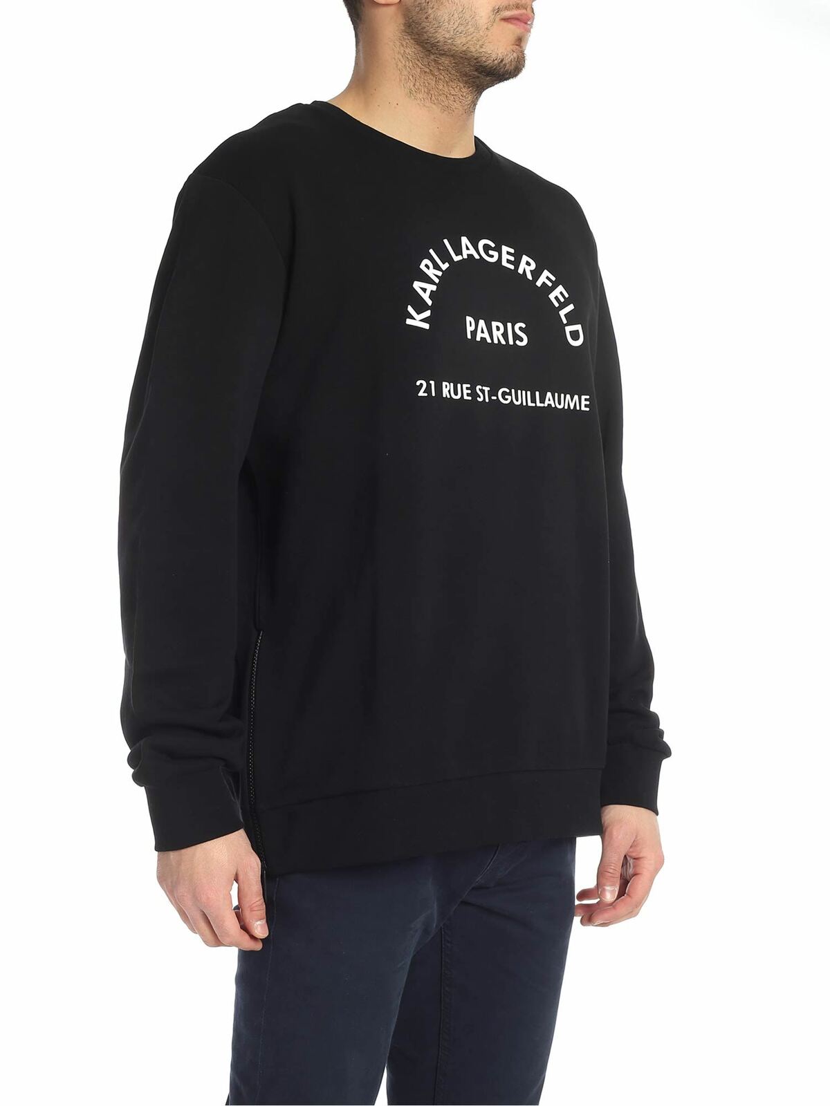 Shop Karl Lagerfeld Rue Lagerfeld Sweatshirt In Black