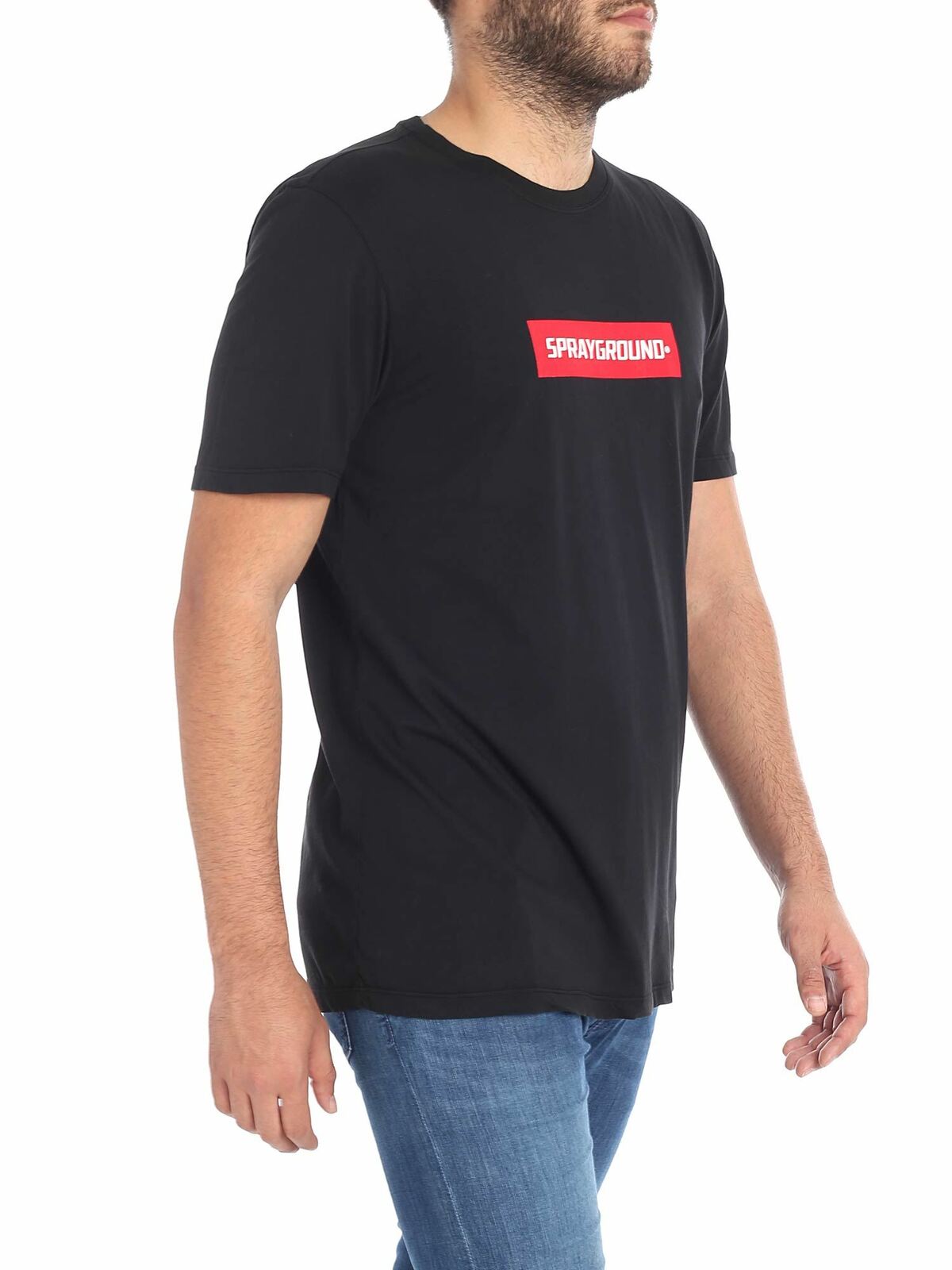Shop Sprayground Black T-shirt With Contrasted Logo