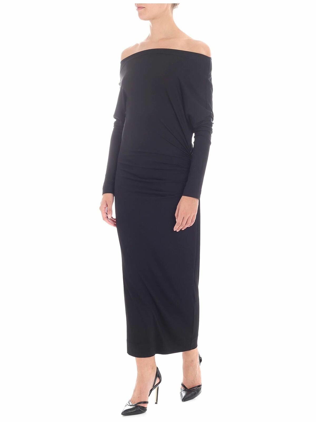 Shop Vivienne Westwood Anglomania Black Off-shoulder Dress In Negro