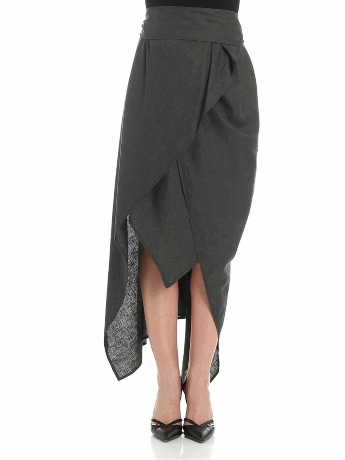 Vivienne Westwood Anglomania Grey Asymmetrical Skirt In Grey