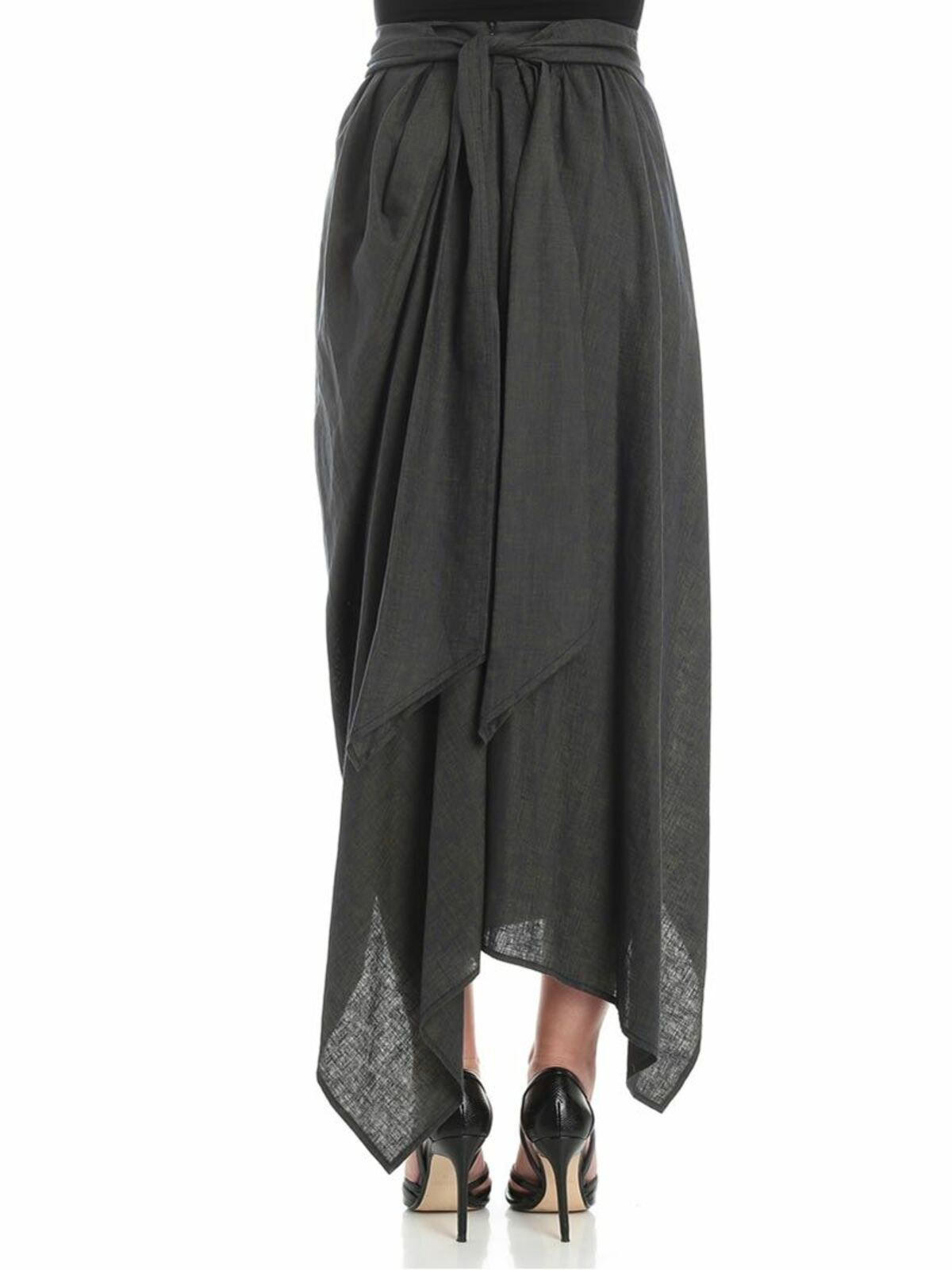 Shop Vivienne Westwood Anglomania Gray Asymmetrical Skirt In Grey