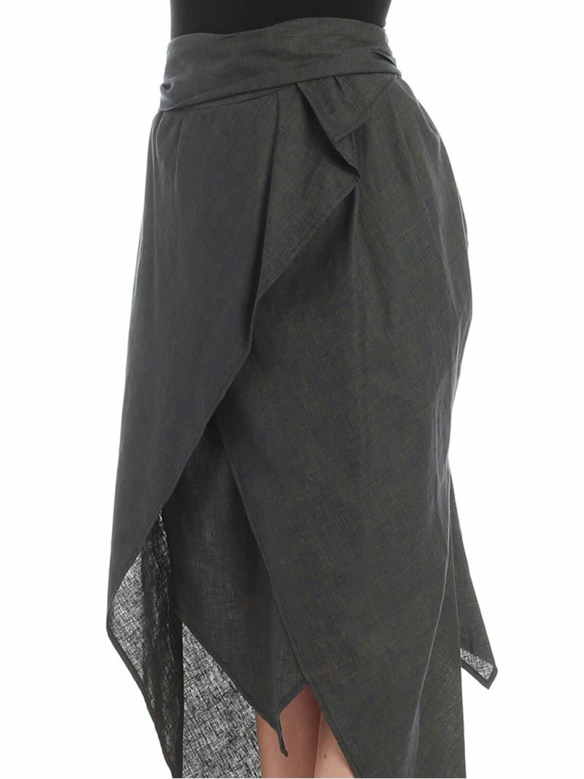Shop Vivienne Westwood Anglomania Gray Asymmetrical Skirt In Grey