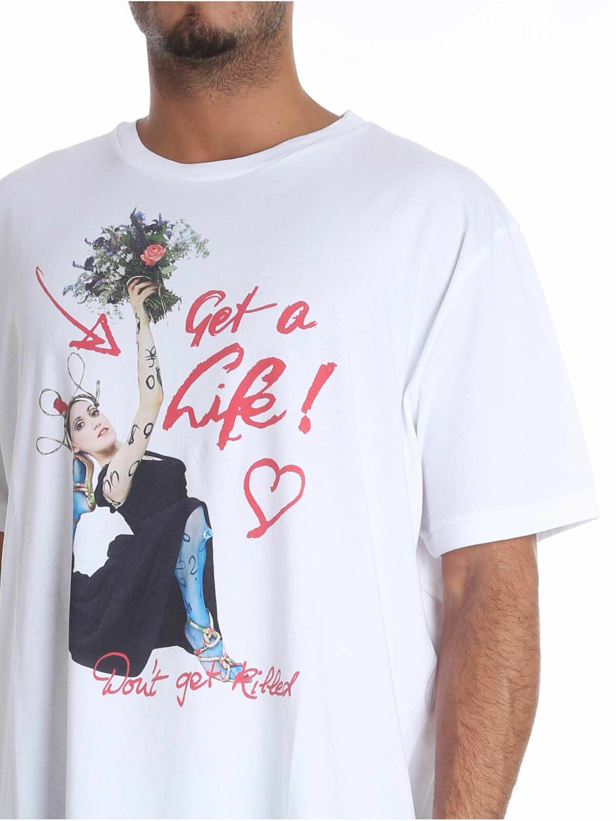 Shop Vivienne Westwood Get A Life White T-shirt