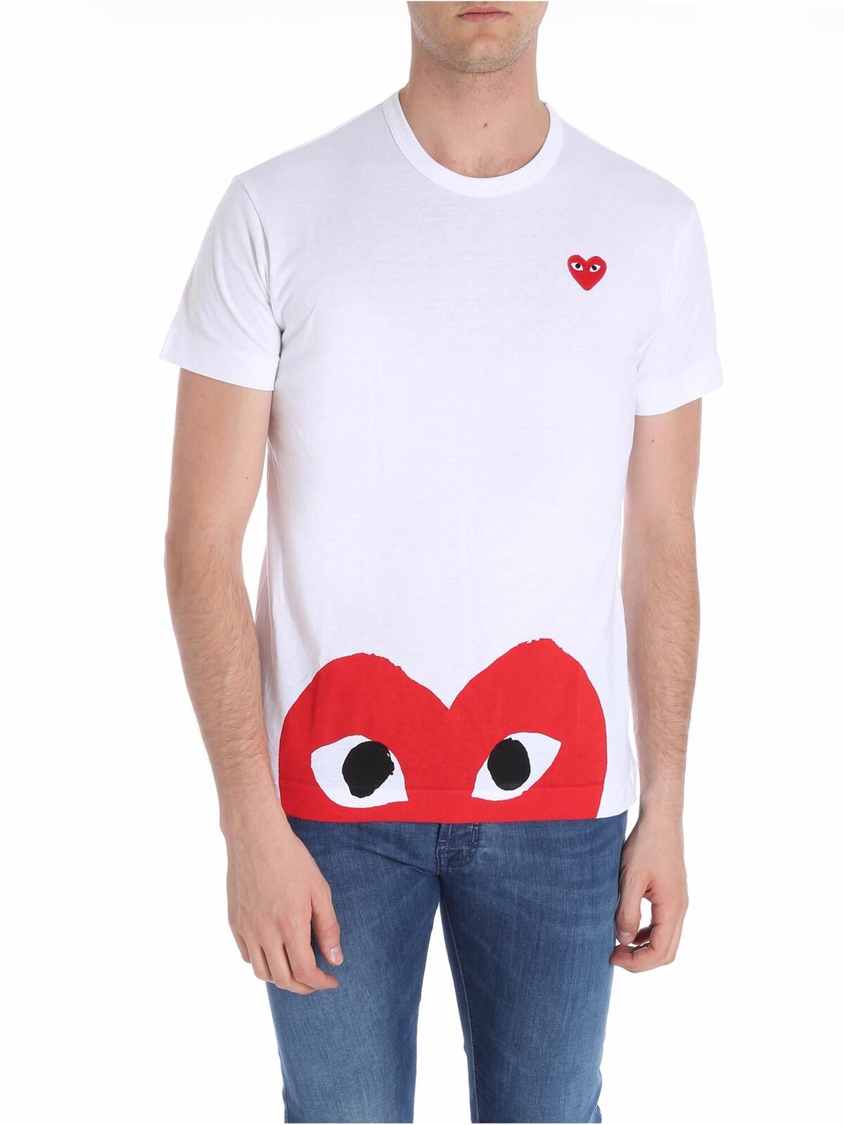 T-shirts des Garçons Play - White Red T-shirt - AZT0340511
