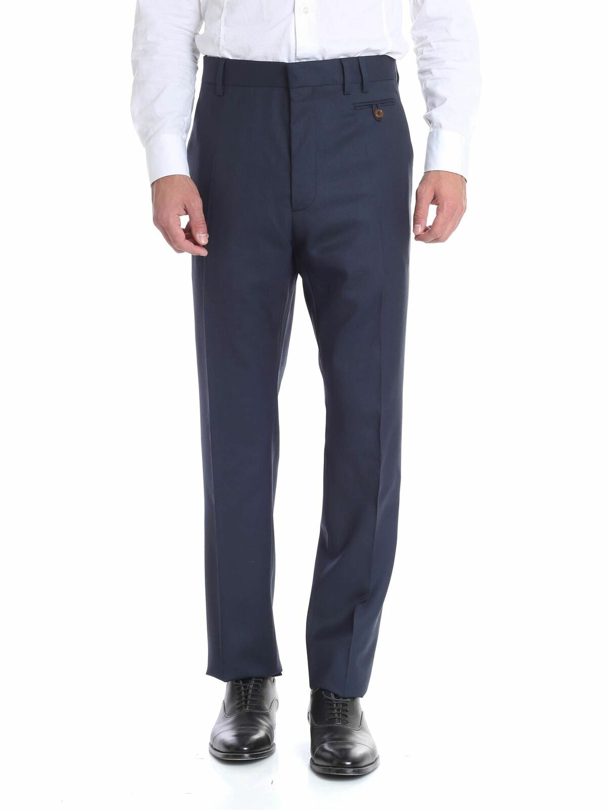 Vivienne Westwood Blue Trousers With Tailored Pleat In Azul