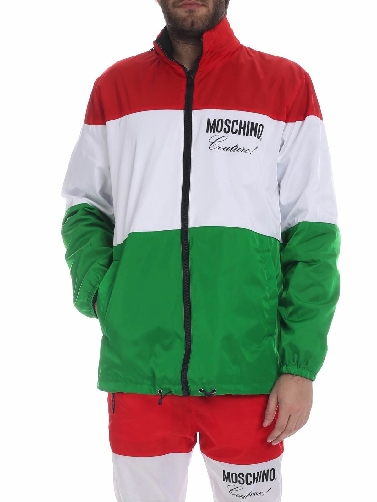 Moschino Tricolor Jacket In Verde
