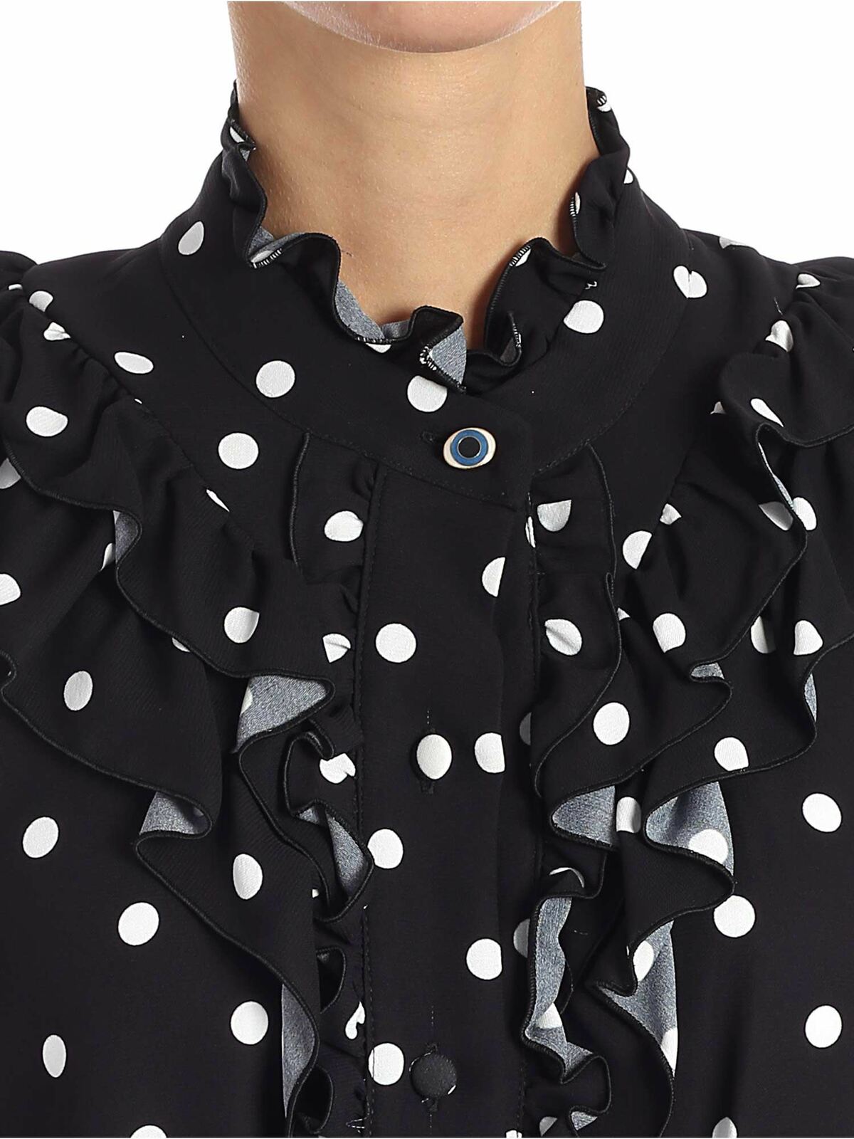 Shop Vivetta "flandrin" Black Polka Dot Dress In Negro