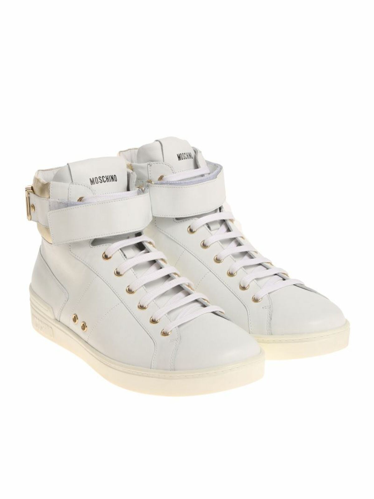 Moschino White Sneakers With Logo In Blanco