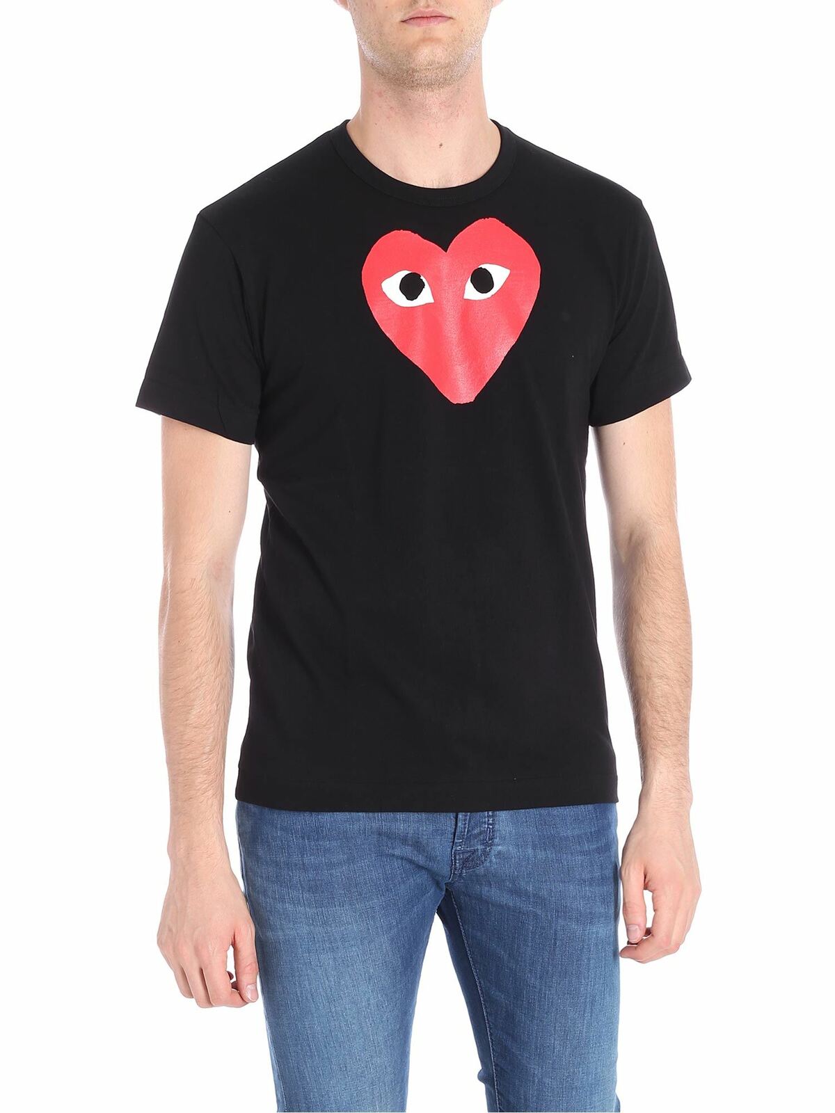Comme Des Garçons Play Heart Logo Cotton T-shirt In Black