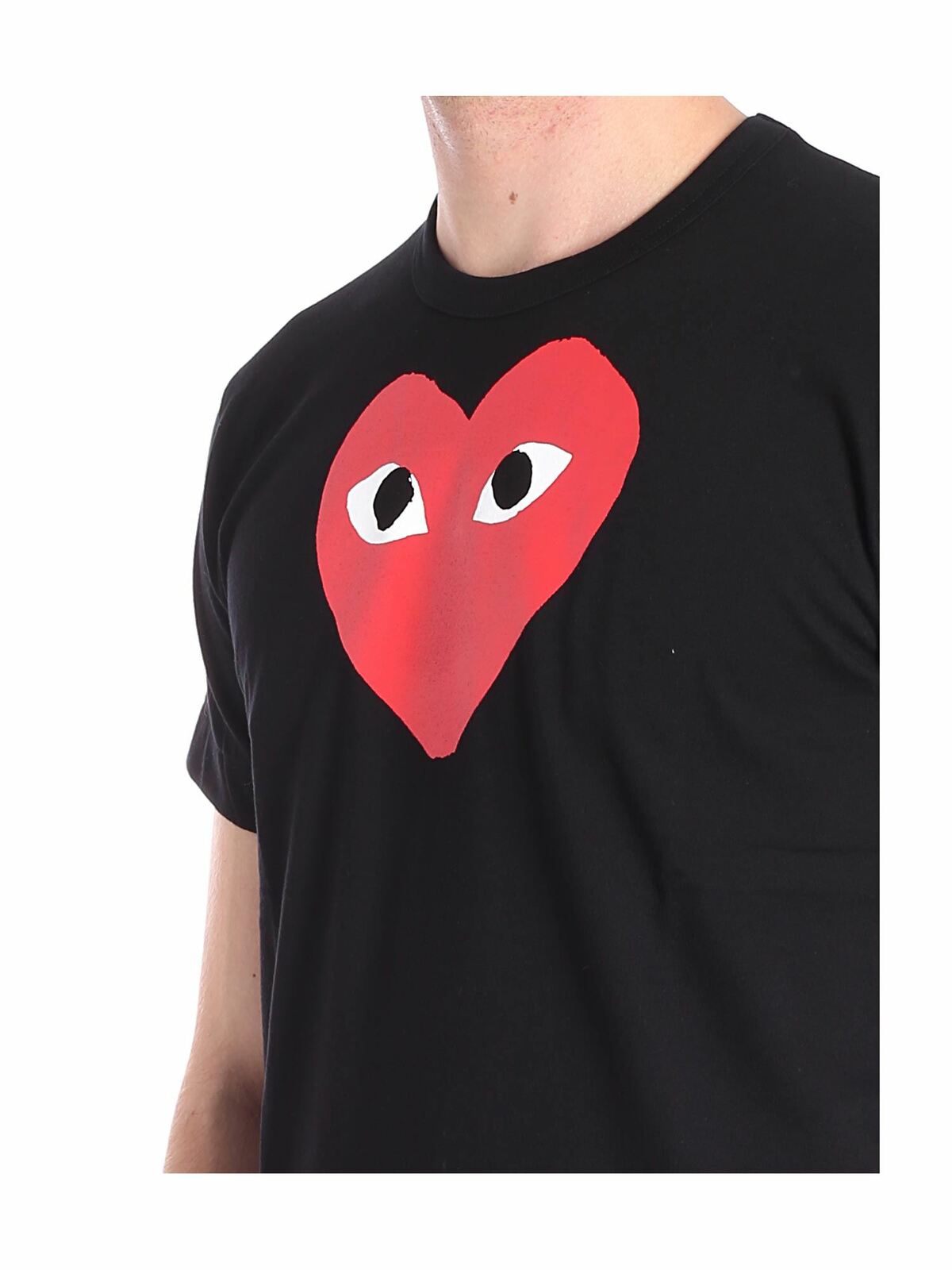 Shop Comme Des Garçons Play Black Red Heart T-shirt