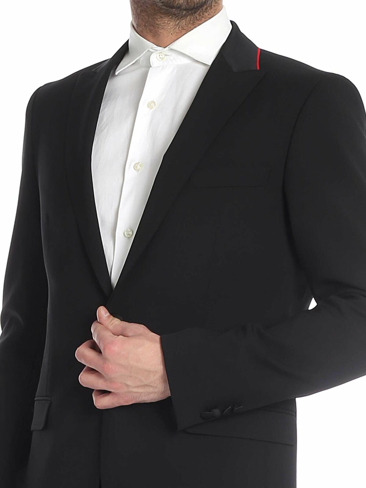 Shop Karl Lagerfeld Single-breasted Suit With Single Button In Black