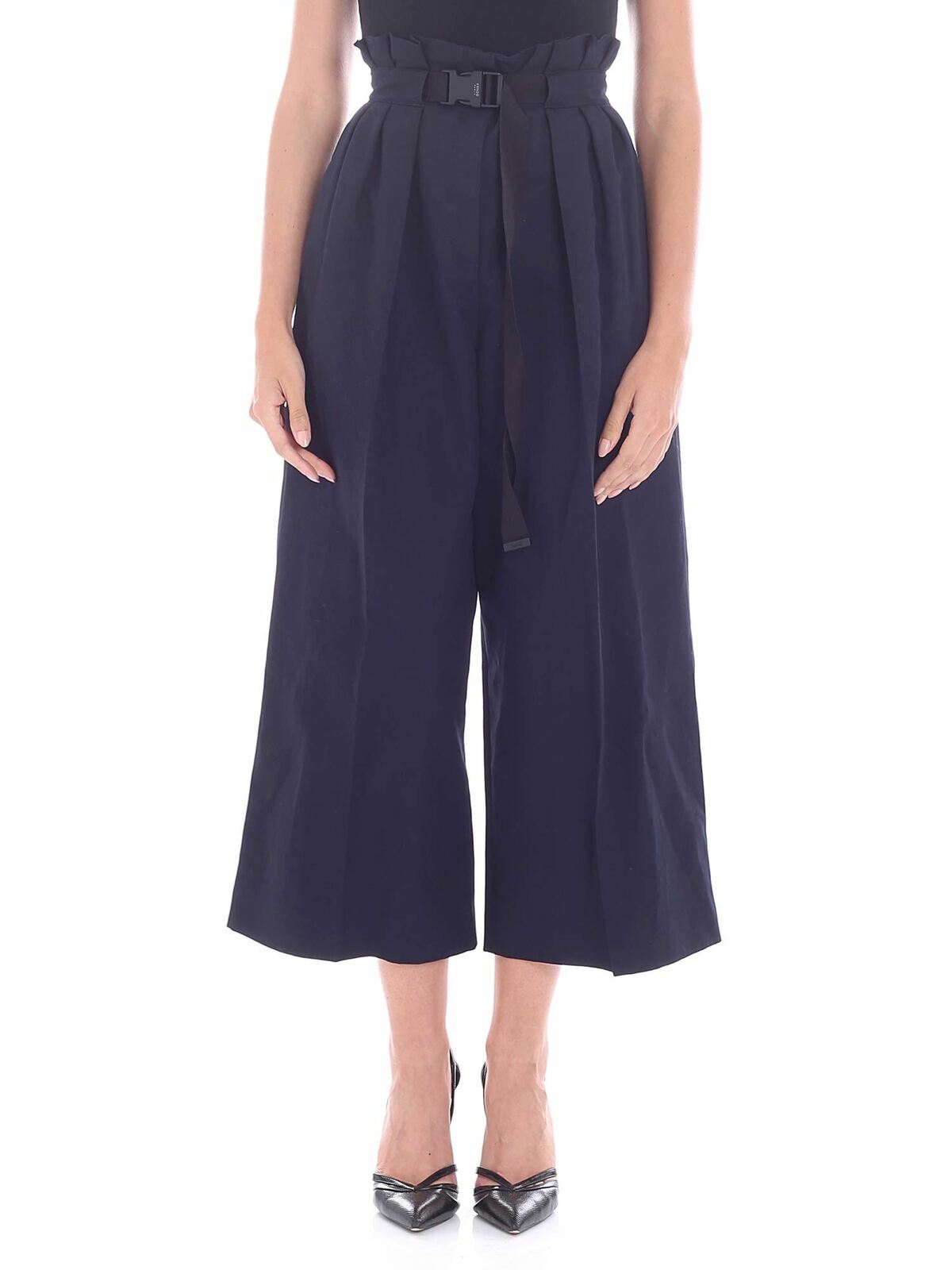 Kenzo Blue Pleated Palazzo Trousers In Azul