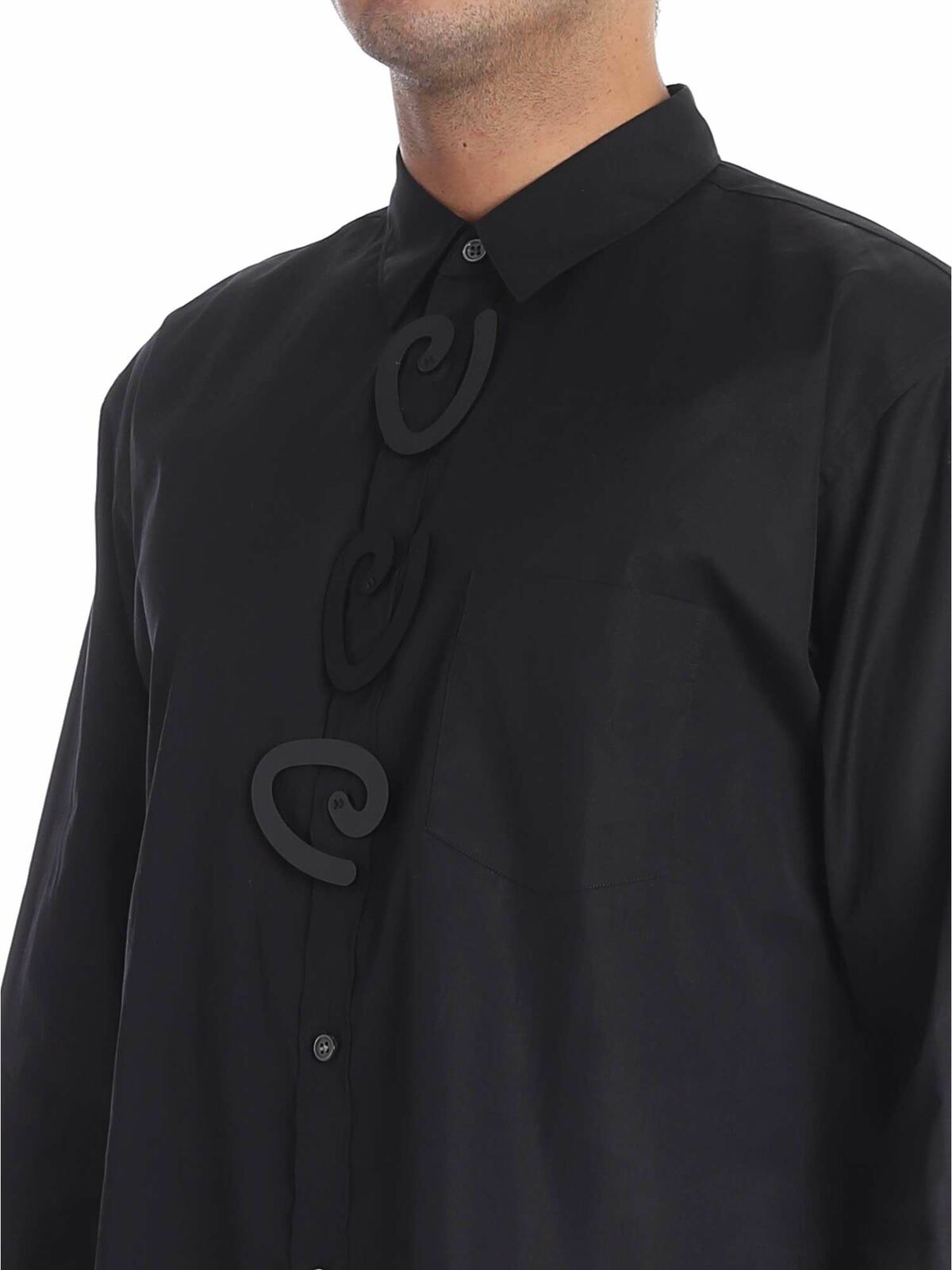 Shop Comme Des Garçons Shirt Black Shirt With Rigid Inserts In Negro