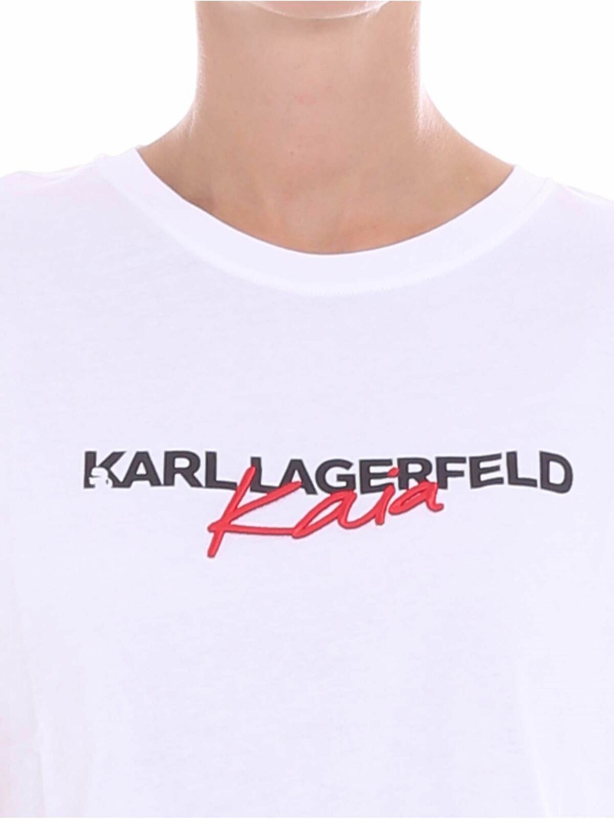Shop Karl Lagerfeld "karl X Kaia" White T-shirt