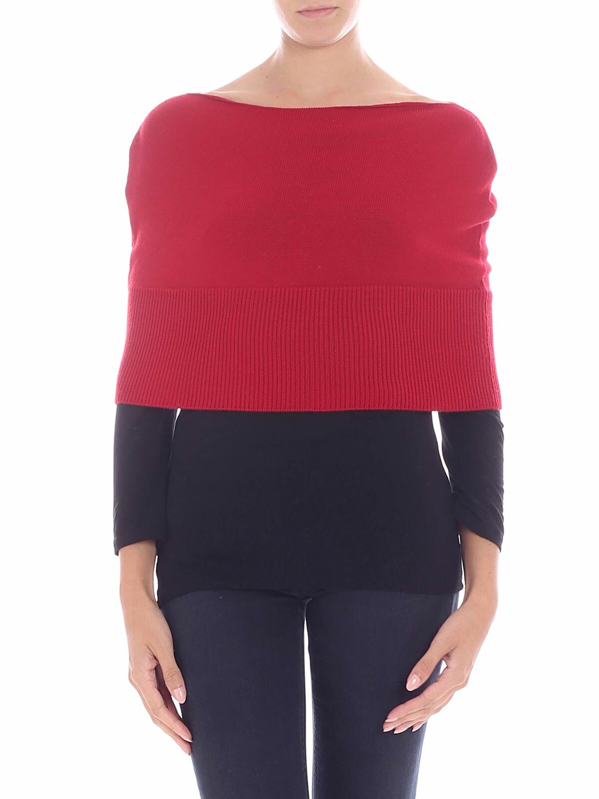 Fuzzi Red Knitted Cache-coeur